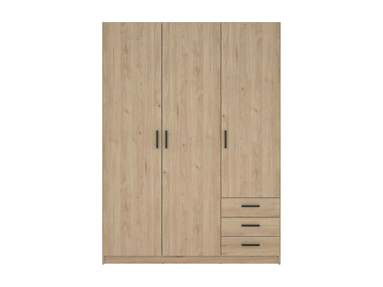 Garde-robe 3 portes Dsenk, Meubles de chambre, Penderie de plain-pied, Placard à vêtements, 147x50 h200 cm, Chêne clair