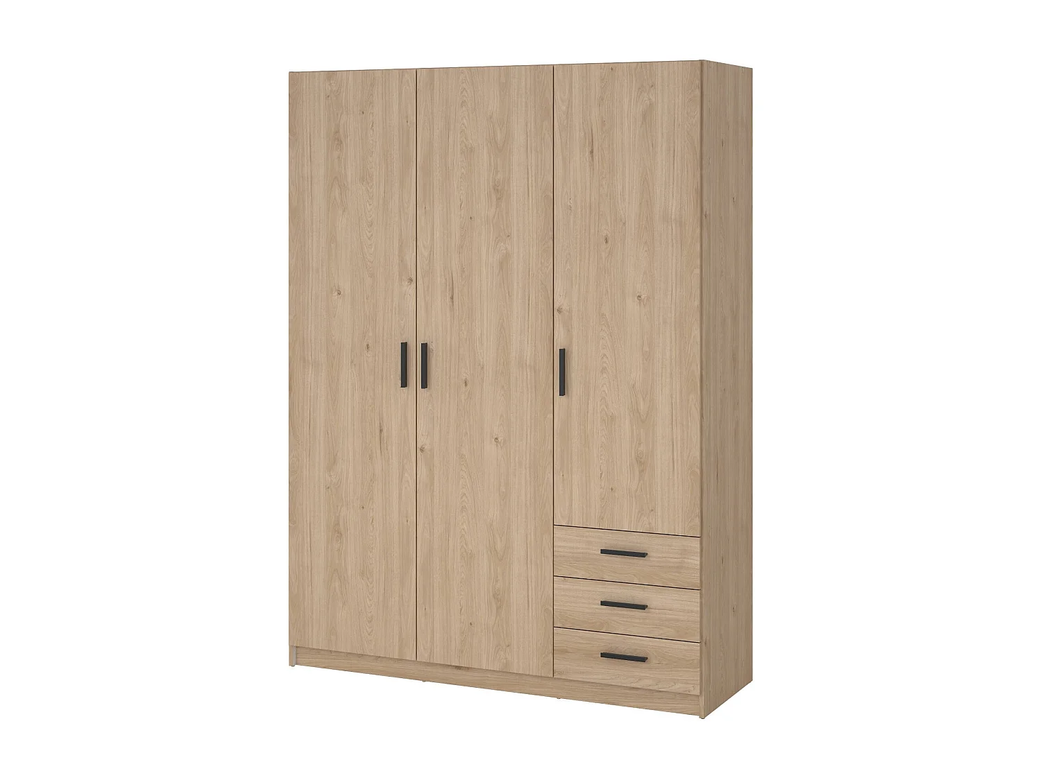 Dmora - Guardaroba 3 ante Simeon, 147x50 h200 cm, Rovere