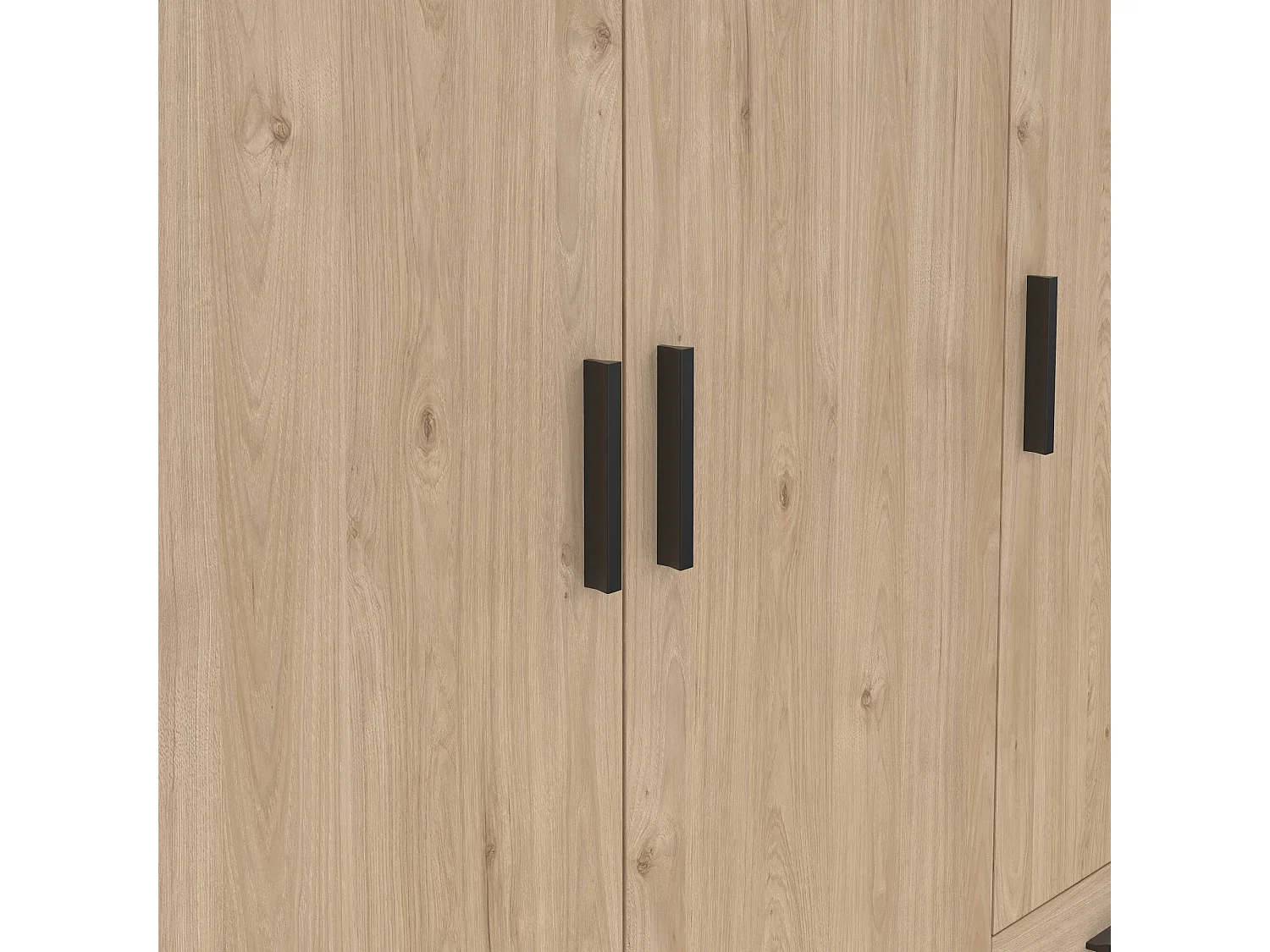 Garde-robe 3 portes Dsenk, Meubles de chambre, Penderie de plain-pied, Placard à vêtements, 147x50 h200 cm, Chêne clair