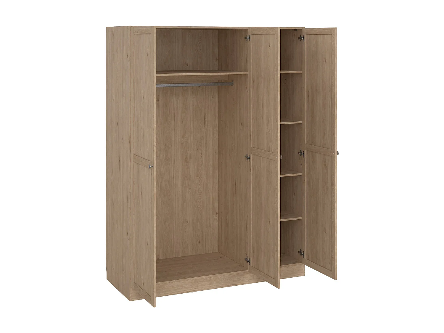 Dmora - Guardaroba 3 ante Gener, 147x62 h200 cm, Rovere