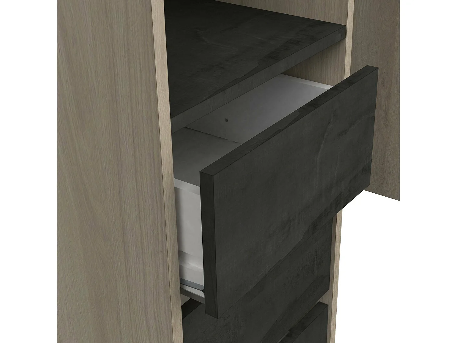 Grande Garde-robe Dshimiz, Meubles de chambre, Penderie de plain-pied, Placard à vêtements, 200x44 h218 cm, Chêne clair