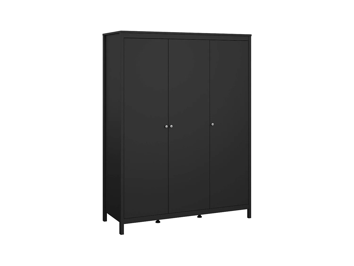 Garde-robe 3 portes Dsemiol, Meubles de chambre, Penderie de plain-pied, Placard à vêtements, 150x58 h199 cm, Noir