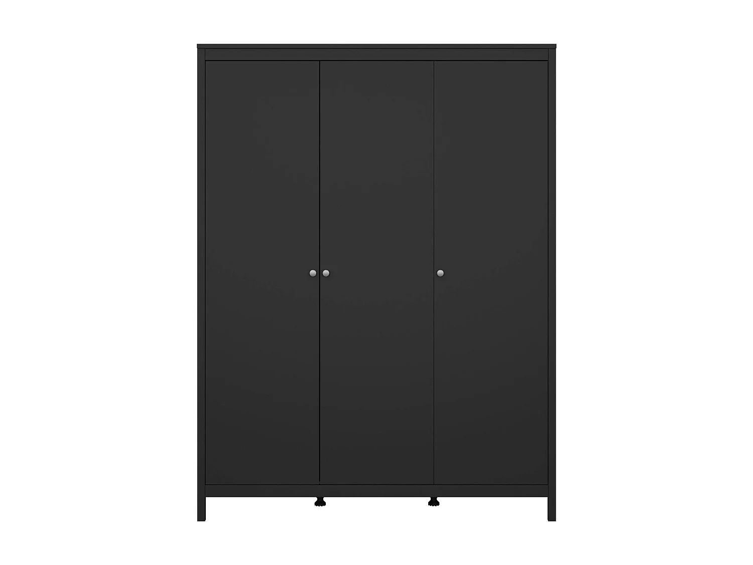 Armário Dsemiol de 3 portas, mobiliário de quarto, roupeiro, roupeiro, 150x58 h199 cm, preto