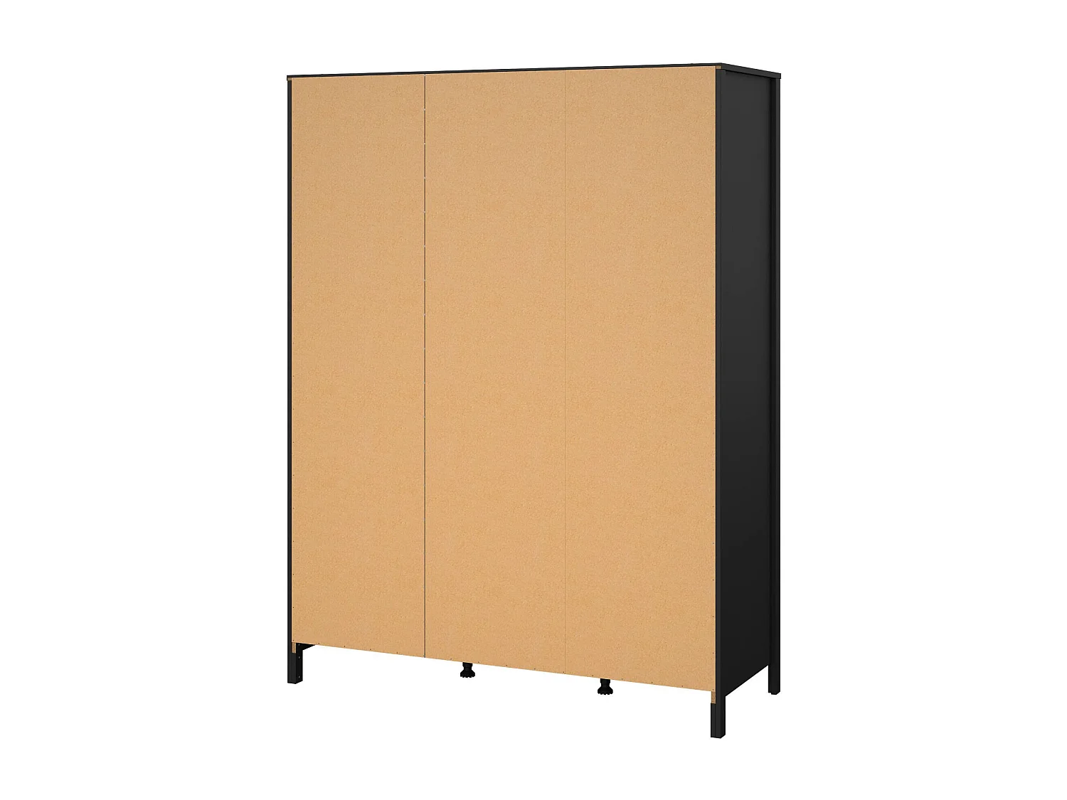 Armário Dsemiol de 3 portas, mobiliário de quarto, roupeiro, roupeiro, 150x58 h199 cm, preto