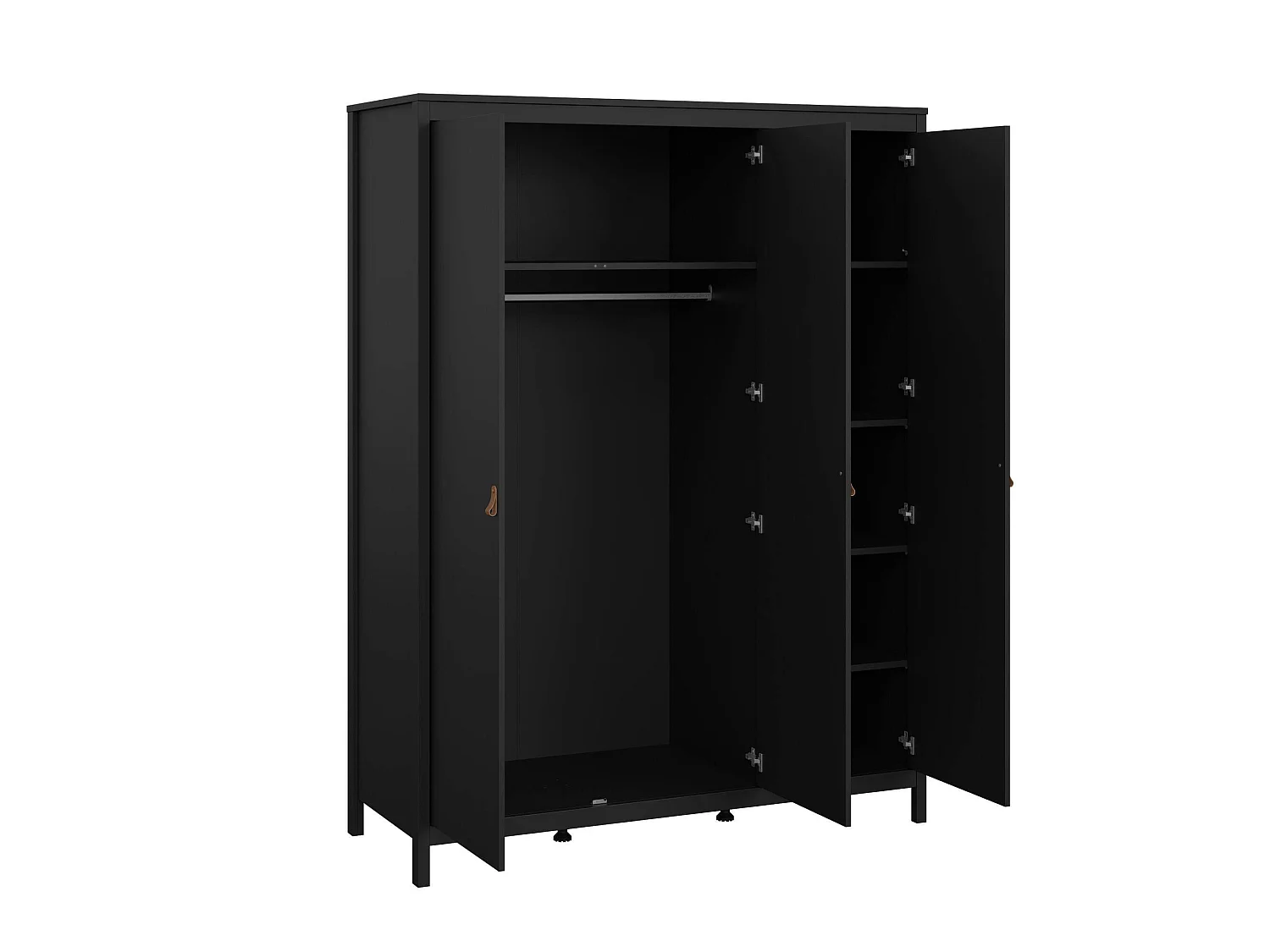 Garde-robe 3 portes Dsemiol, Meubles de chambre, Penderie de plain-pied, Placard à vêtements, 150x58 h199 cm, Noir