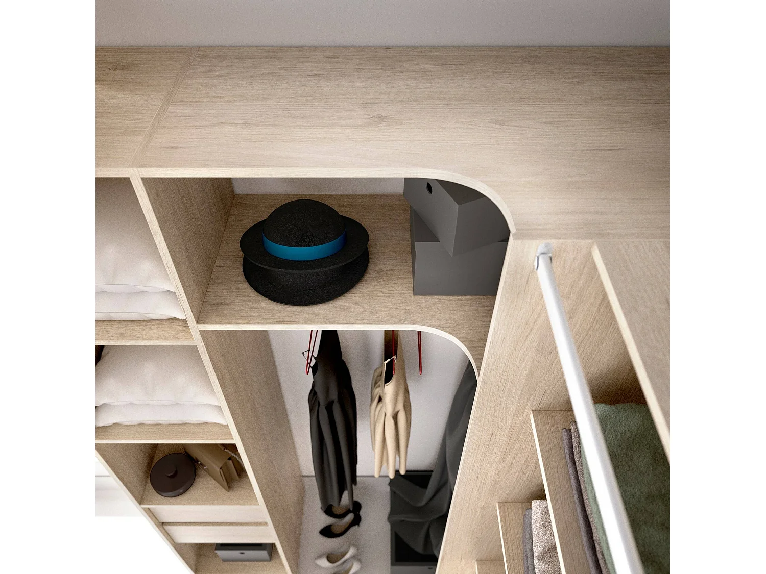 GroÃŸer Kleiderschrank Dharma, Schlafzimmermöbel, Schrank, Garderobe, 234x141 h205 cm, Eiche