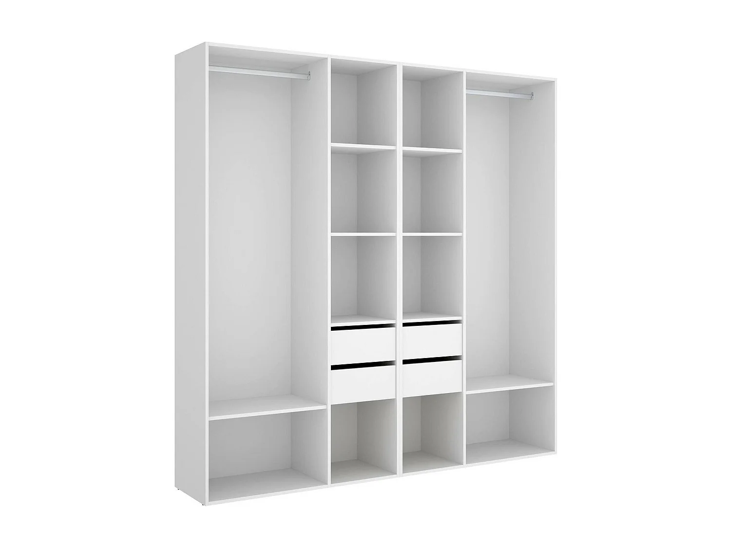 Grande Garde-robe Dpavo, Meubles de chambre, Penderie de plain-pied, Placard à vêtements, 196x45 h205 cm, Blanc et Chêne clair