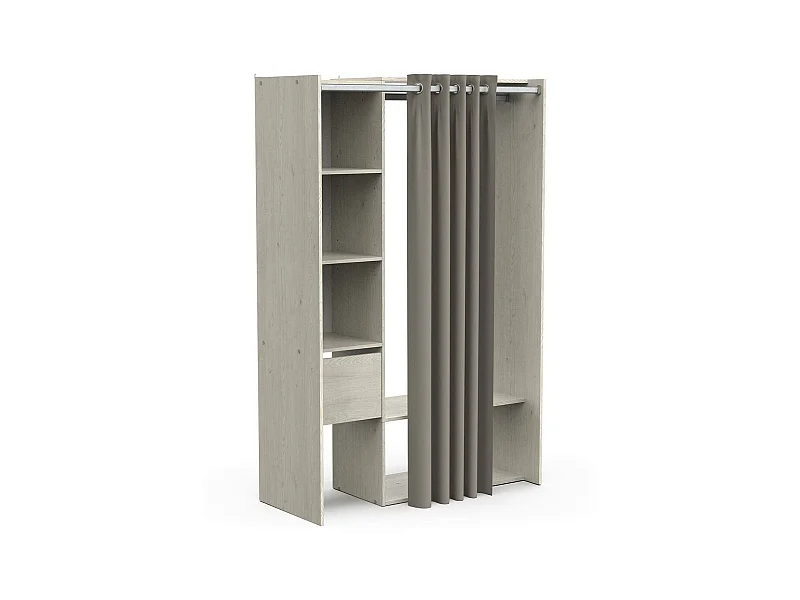 Grande Garde-robe Dpayn, Meubles de chambre, Penderie de plain-pied, Placard à vêtements, 119x50 h183 cm, Chêne clair