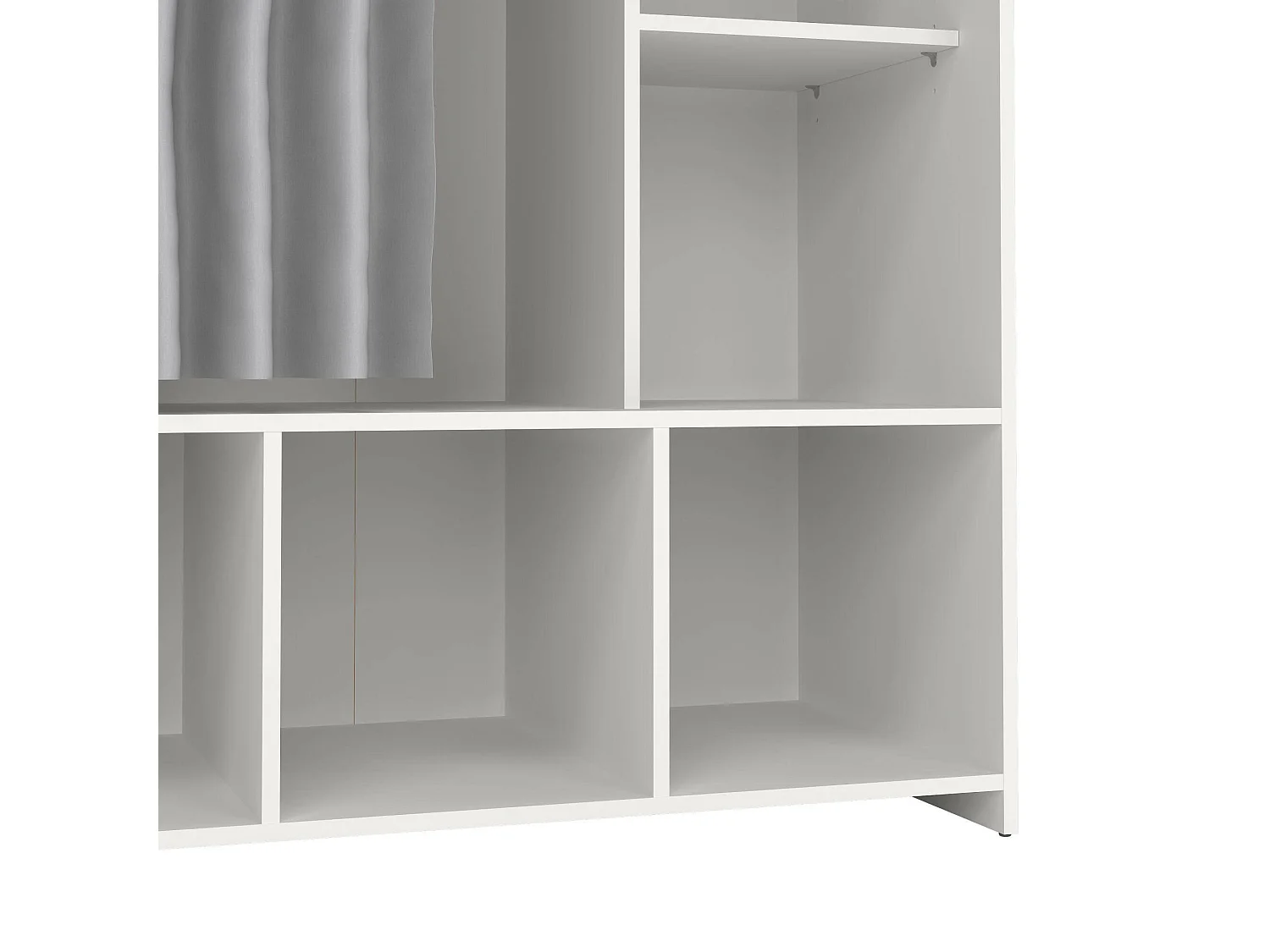 Grande Garde-robe Dseverin, Meubles de chambre, Penderie de plain-pied, Placard à vêtements, 105x48 h180 cm, Blanc et gris