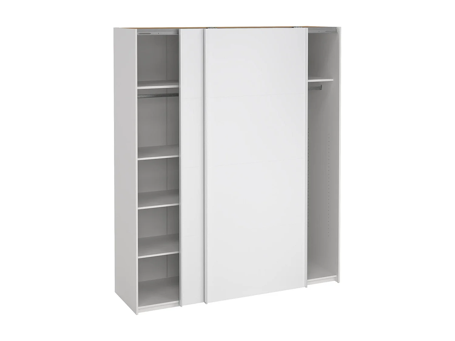 Garde-robe 2 portes Dsquizz, Meubles de chambre, Penderie de plain-pied, Placard à vêtements, 182x61 h220 cm, Blanc