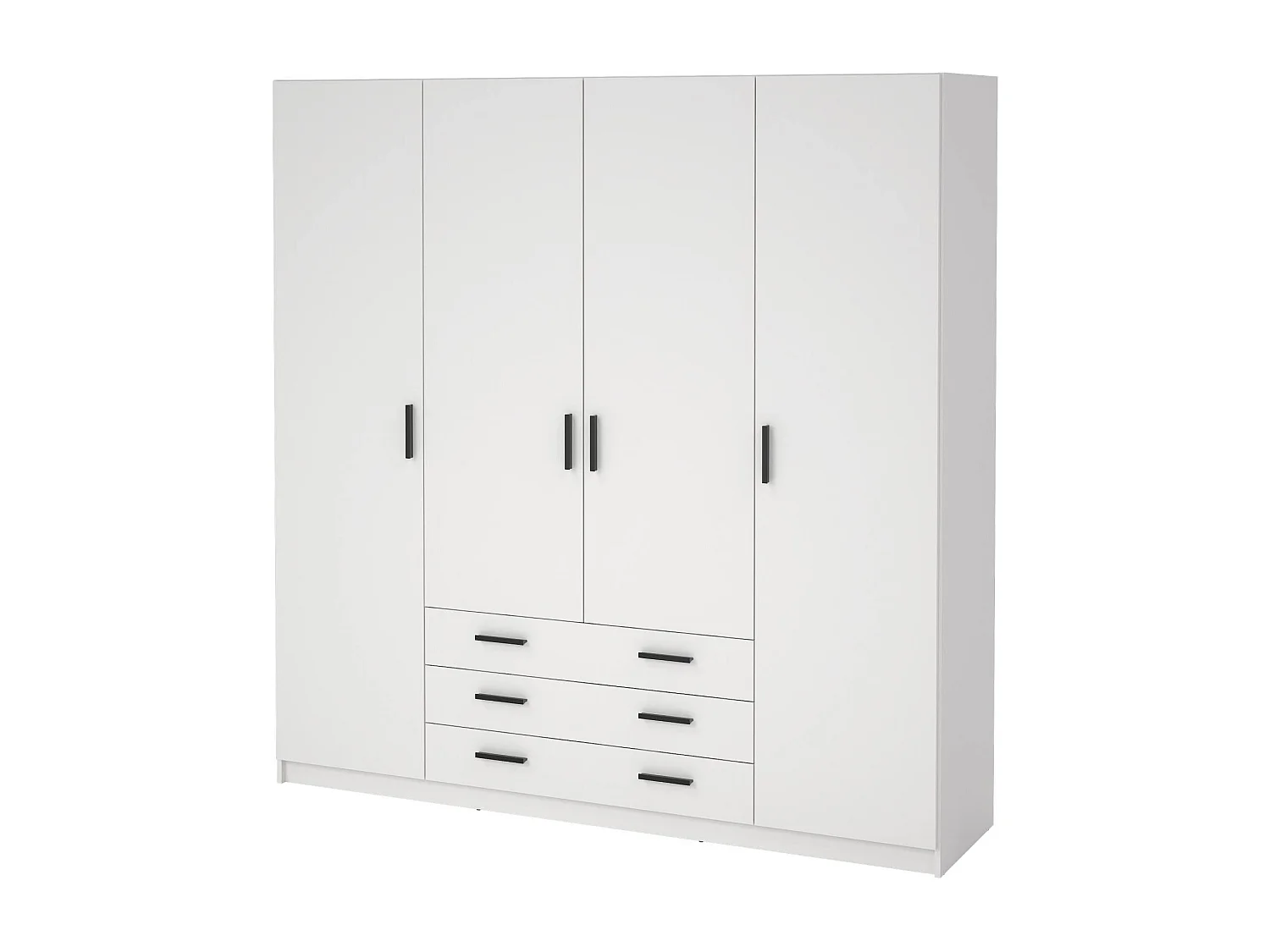 Grande Garde-robe Dserafin, Meubles de chambre, Penderie de plain-pied, Placard à vêtements, 196x50 h200 cm, Blanc