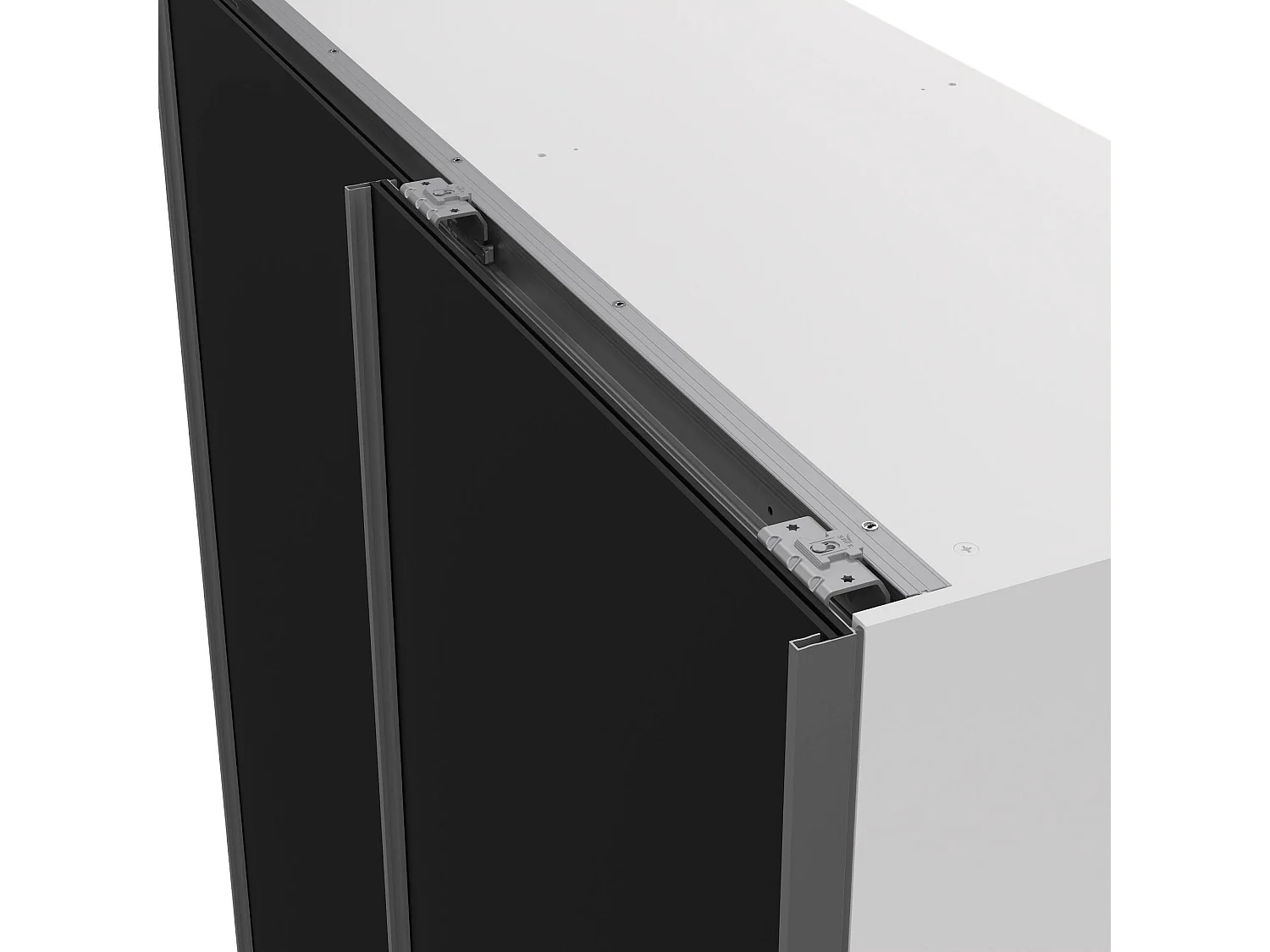 Dmora - Guardaroba 2 ante Maurice, 150x61 h200 cm, Bianco e Nero