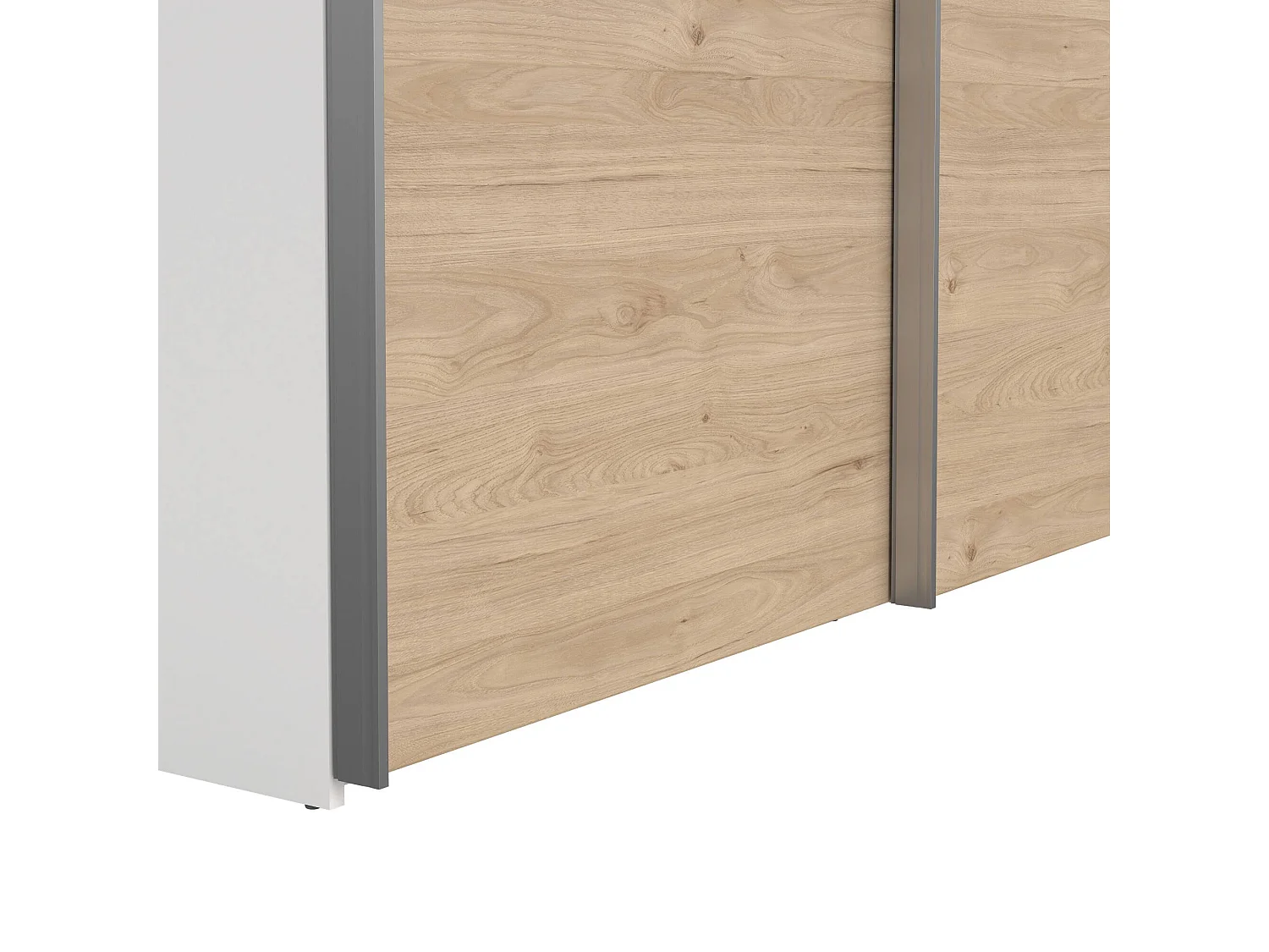 Garde-robe 2 portes Dstang, Meubles de chambre, Penderie de plain-pied, Placard à vêtements, 150x61 h200 cm, Blanc et Chêne clair