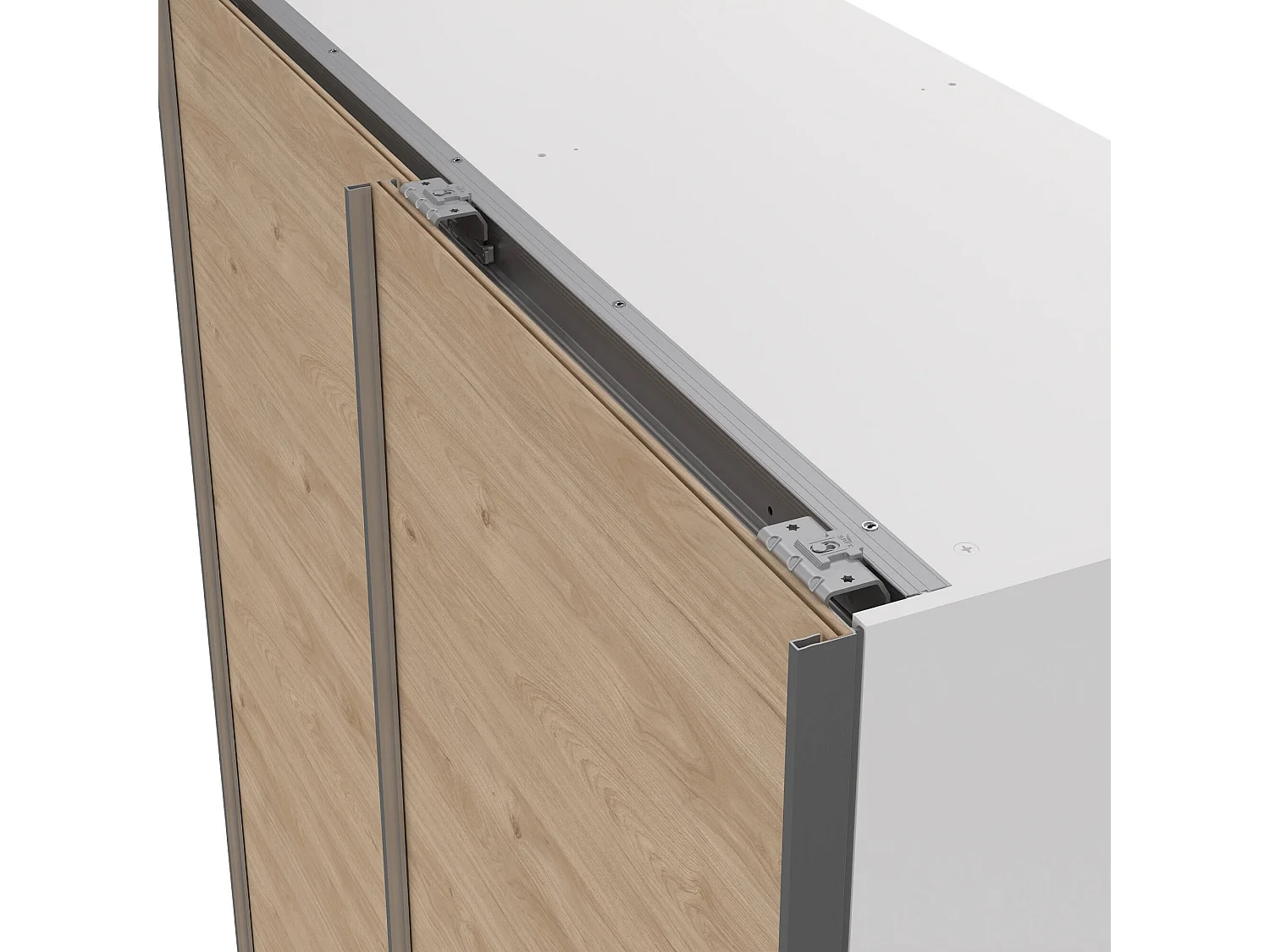 Garde-robe 2 portes Dstang, Meubles de chambre, Penderie de plain-pied, Placard à vêtements, 150x61 h200 cm, Blanc et Chêne clair