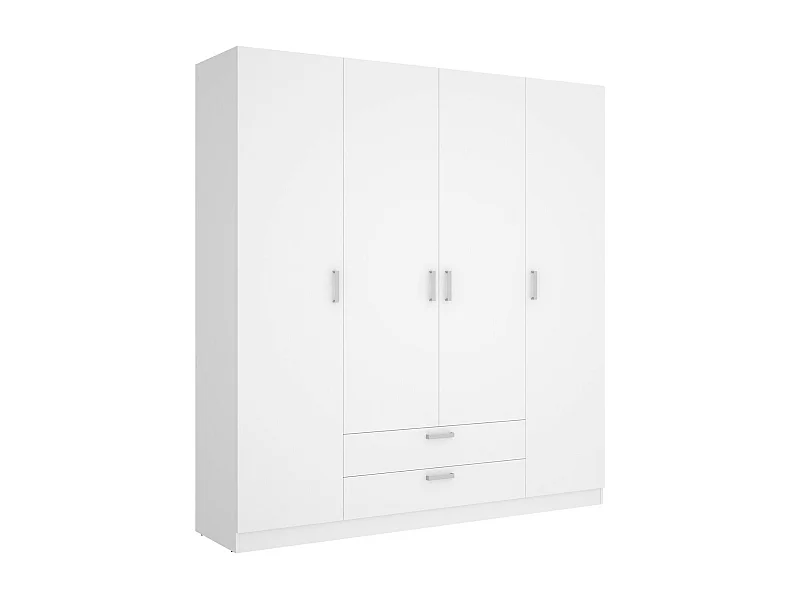 Großer Kleiderschrank Drah, Schlafzimmermöbel, Schrank, Garderobe, 200x52 h215 cm, Weiß