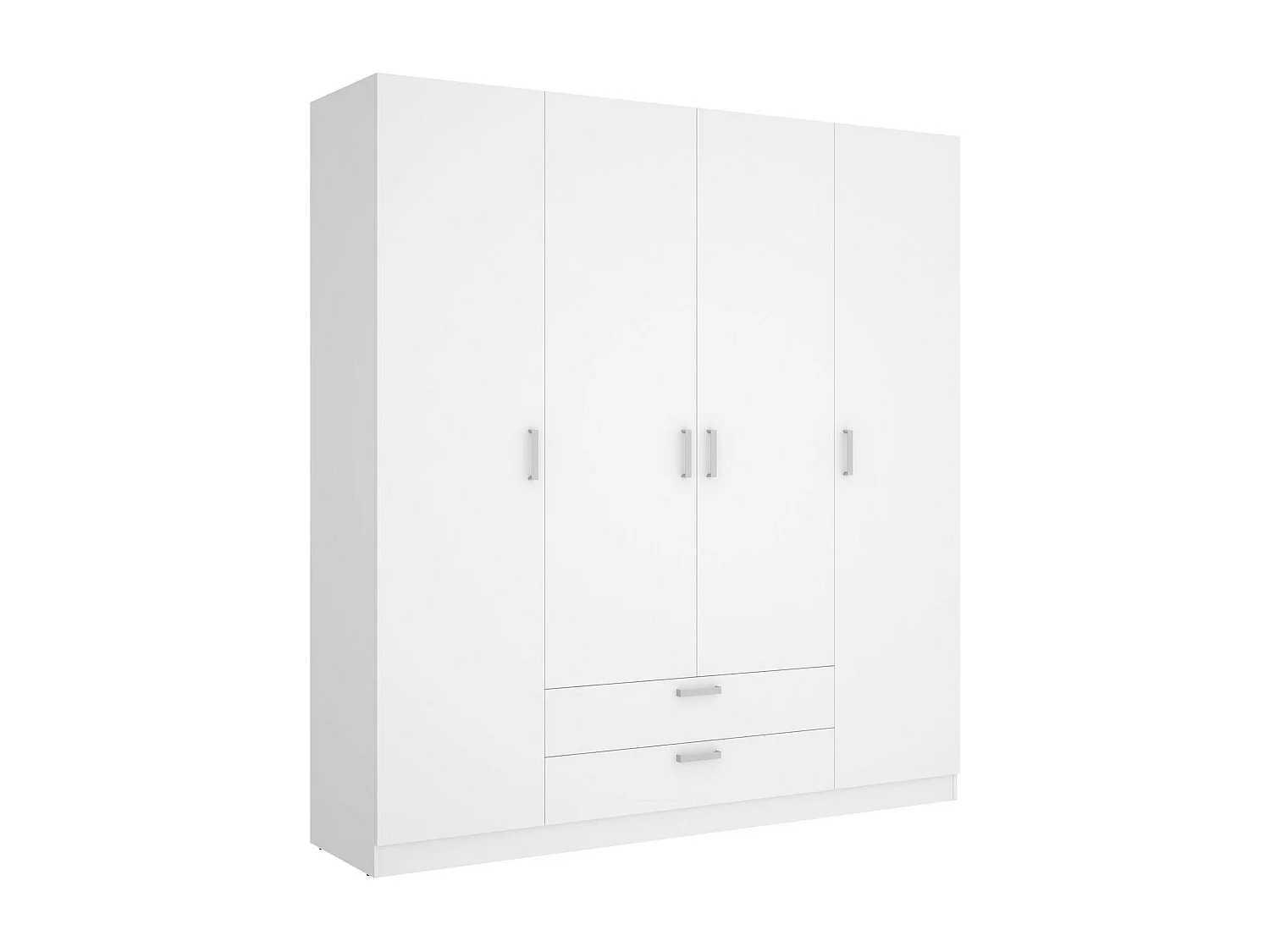 GroÃŸer Kleiderschrank Drah, Schlafzimmermöbel, Schrank, Garderobe, 200x52 h215 cm, WeiÃŸ