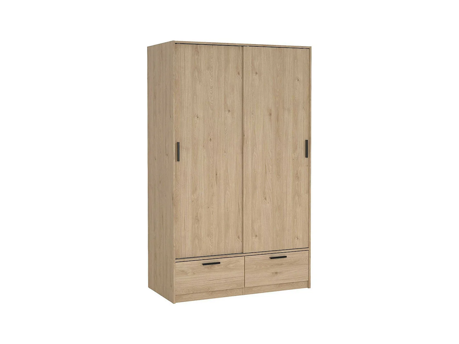 Garde-robe 2 portes Dschoute, Meubles de chambre, Penderie de plain-pied, Placard à vêtements, 121x60 h200 cm, Chêne clair