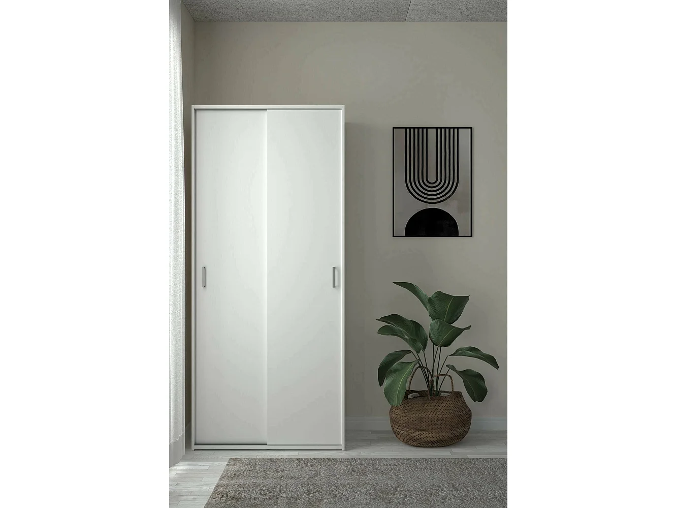 Armário Dscapuzz com 2 portas, Móveis de quarto, Armário, Armário, 78x48 h175 cm, Branco