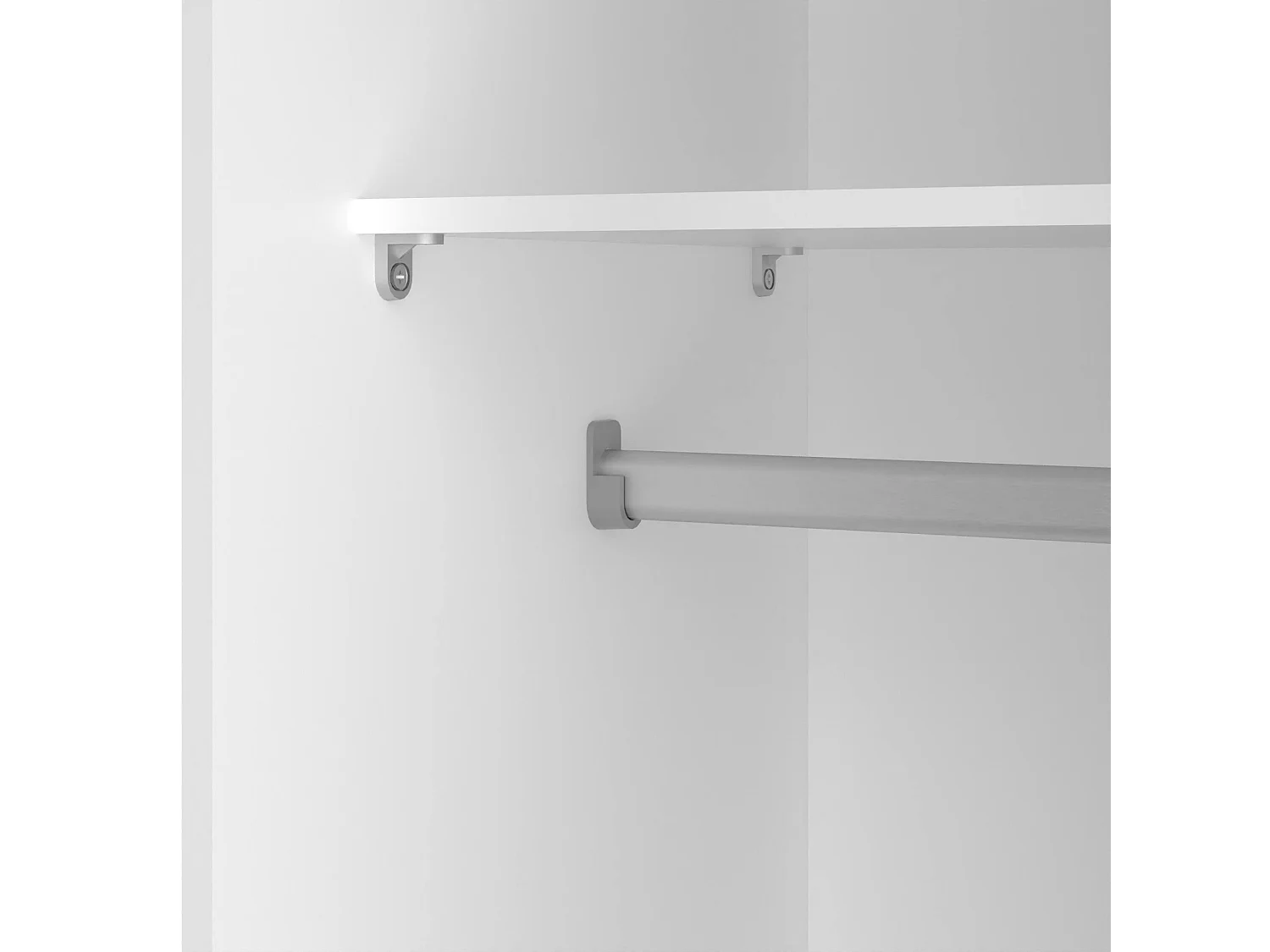 Garde-robe 2 portes Dscapuzz, Meubles de chambre, Penderie de plain-pied, Placard à vêtements, 78x48 h175 cm, Blanc