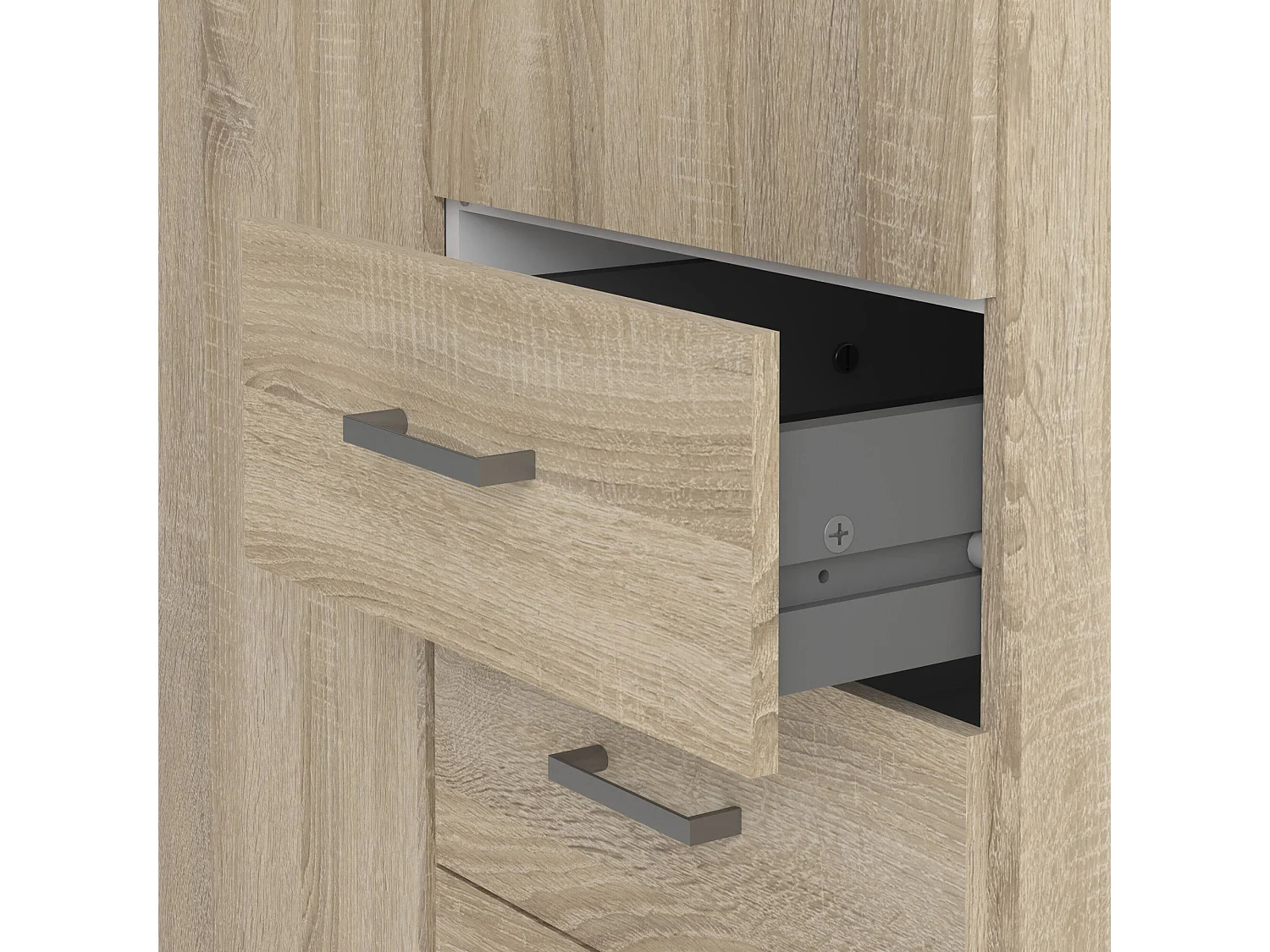 Armário Dscaratt 2 portas, Móveis de quarto, Armário, Armário, 78x50 h200 cm, Carvalho