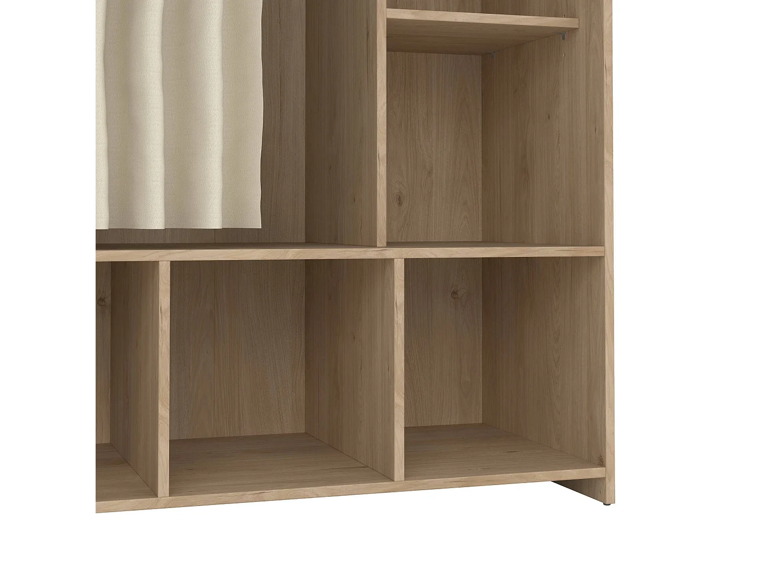 Grande Garde-robe Dseverin, Meubles de chambre, Penderie de plain-pied, Placard à vêtements, 105x48 h180 cm, Chêne clair et Beige