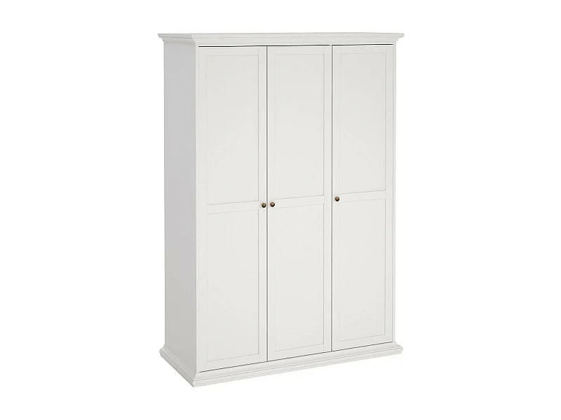 Dmora - Guardaroba 3 ante Dolor, 139x61 h201 cm, Bianco