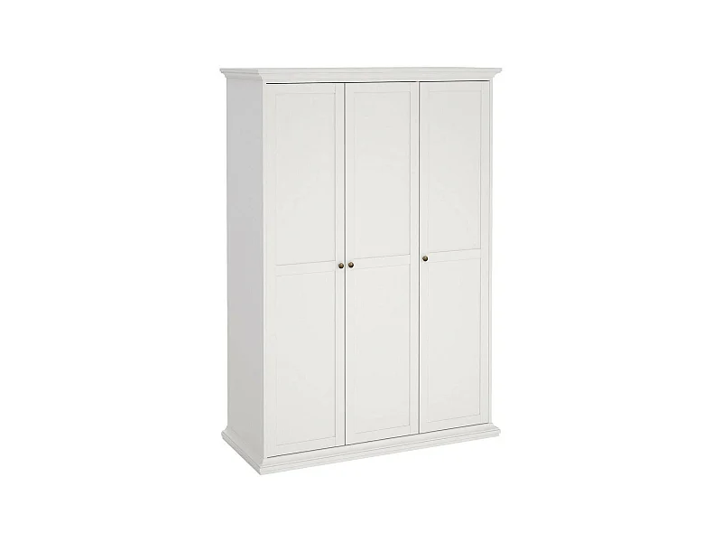Kleiderschrank 3 Türen Dsempe, Schlafzimmermöbel, Schrank, Garderobe, 139x61 h201 cm, WeiÃŸ