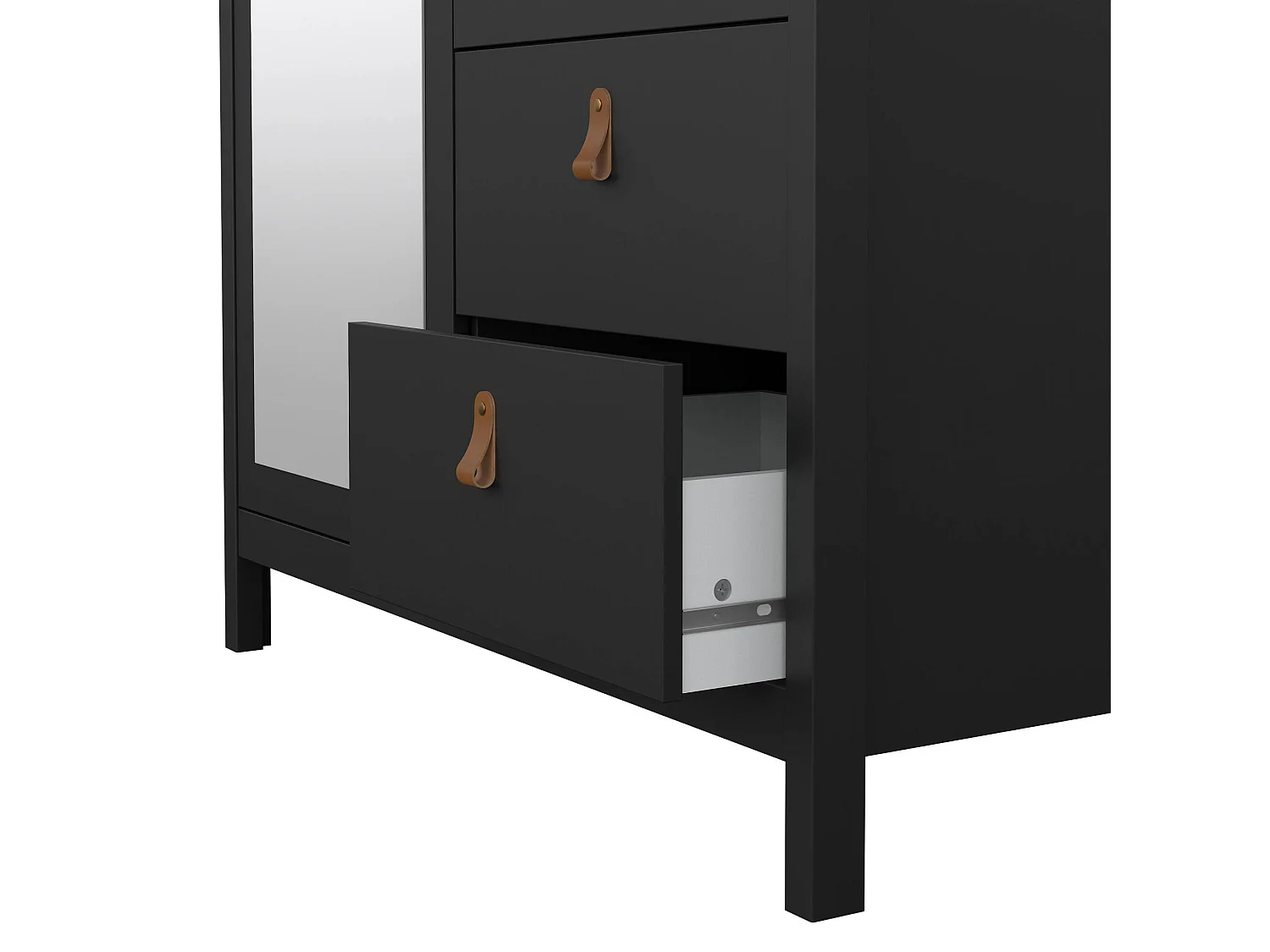 Kleiderschrank 2 Türen Dscarlat, Schlafzimmermöbel, Schrank, Garderobe, 102x58 h199 cm, Schwarz