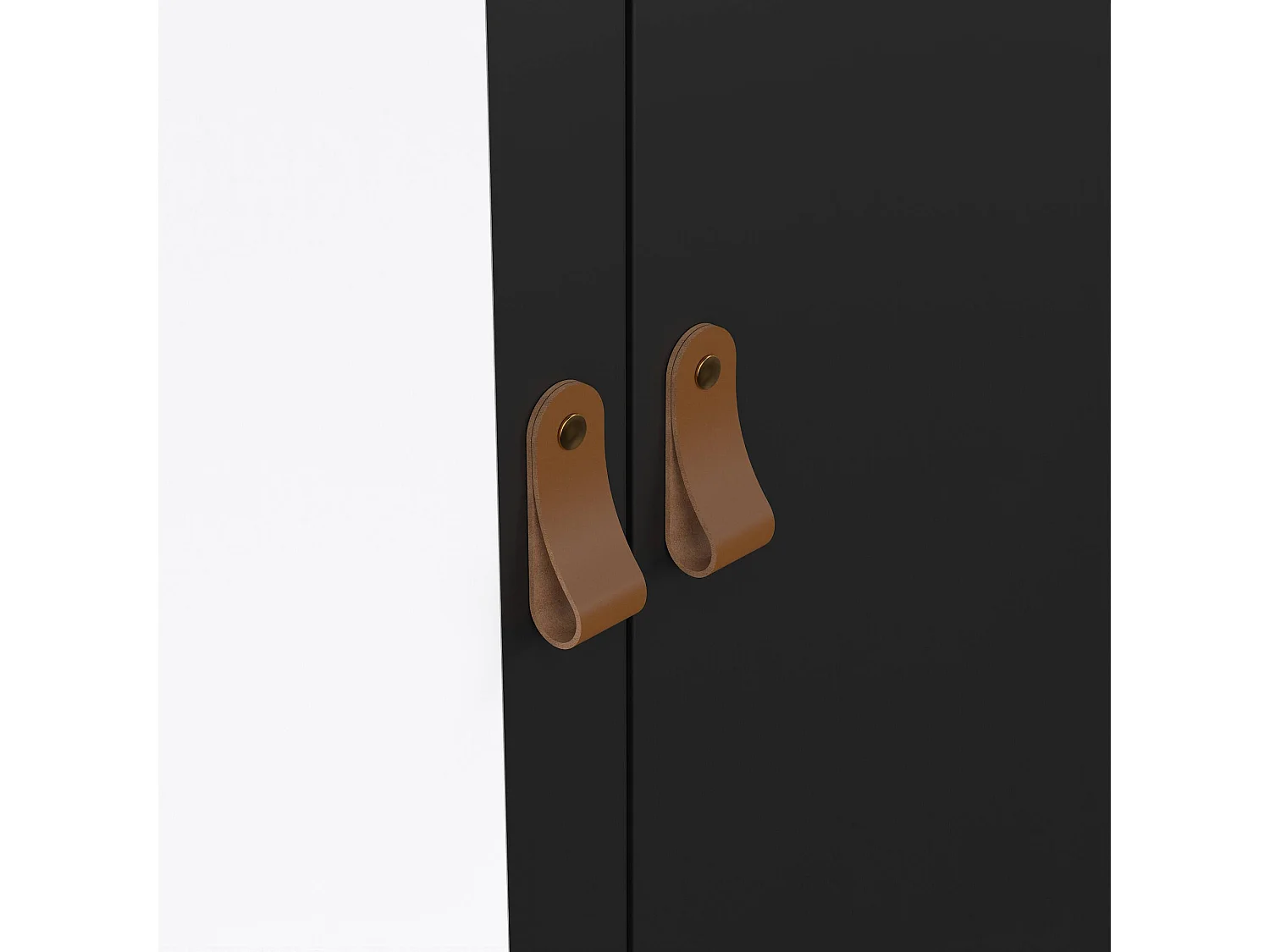 Kleiderschrank 2 Türen Dscarlat, Schlafzimmermöbel, Schrank, Garderobe, 102x58 h199 cm, Schwarz