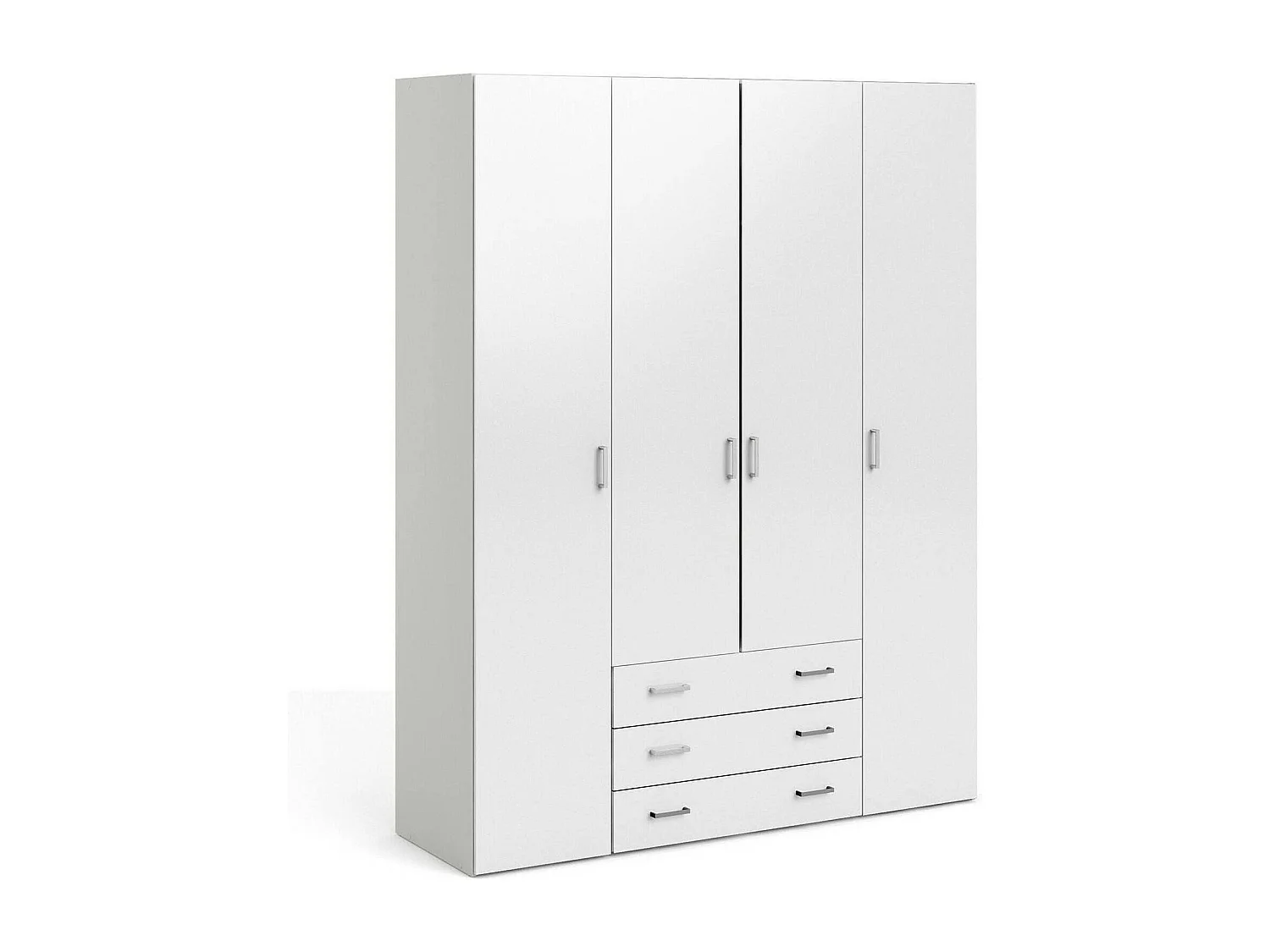 Grande Garde-robe Dseren, Meubles de chambre, Penderie de plain-pied, Placard à vêtements, 154x50 h200 cm, Blanc brillant