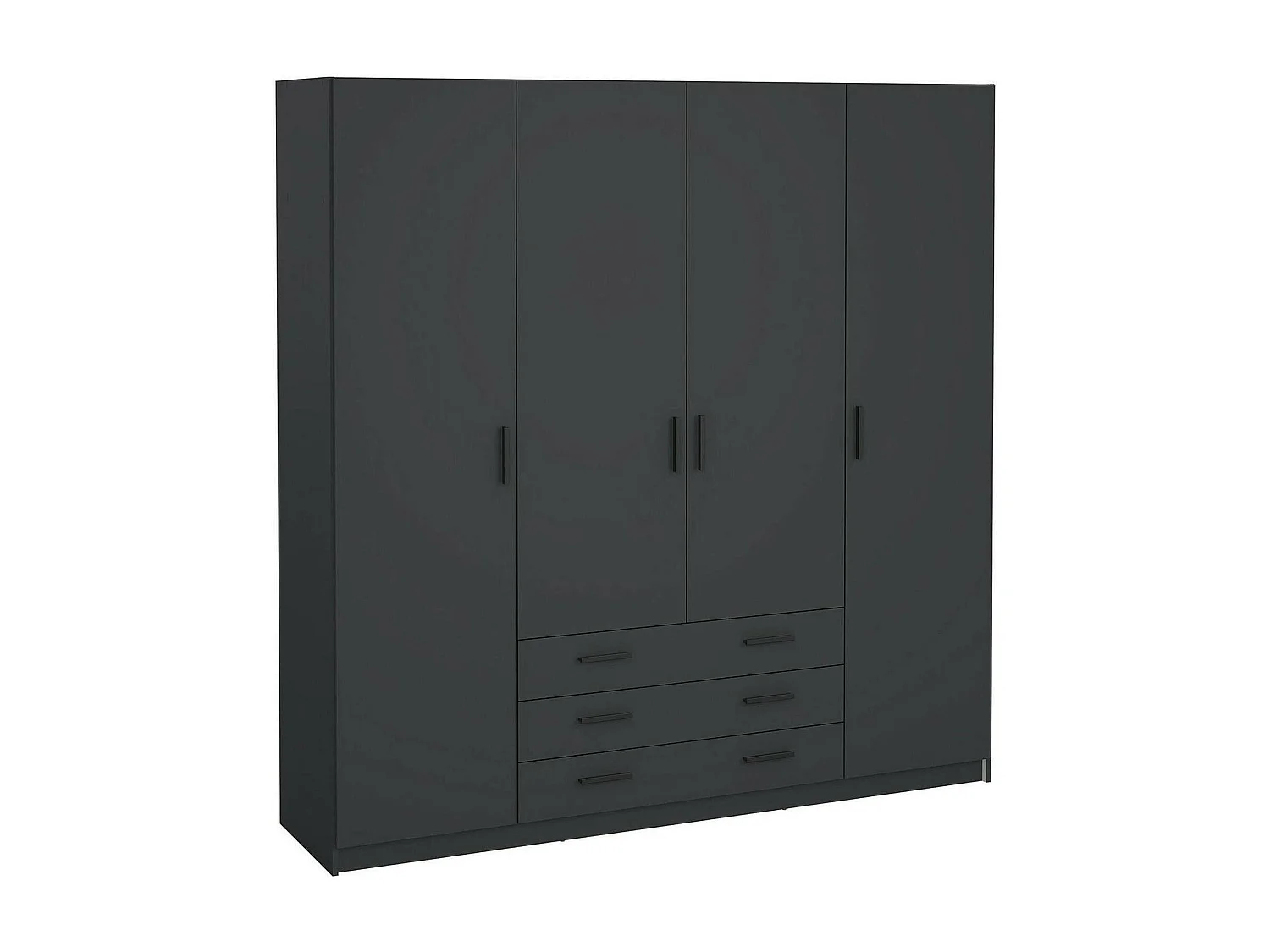 GroÃŸer Kleiderschrank Dserafin, Schlafzimmermöbel, Schrank, Garderobe, 196x50 h200 cm, Grau