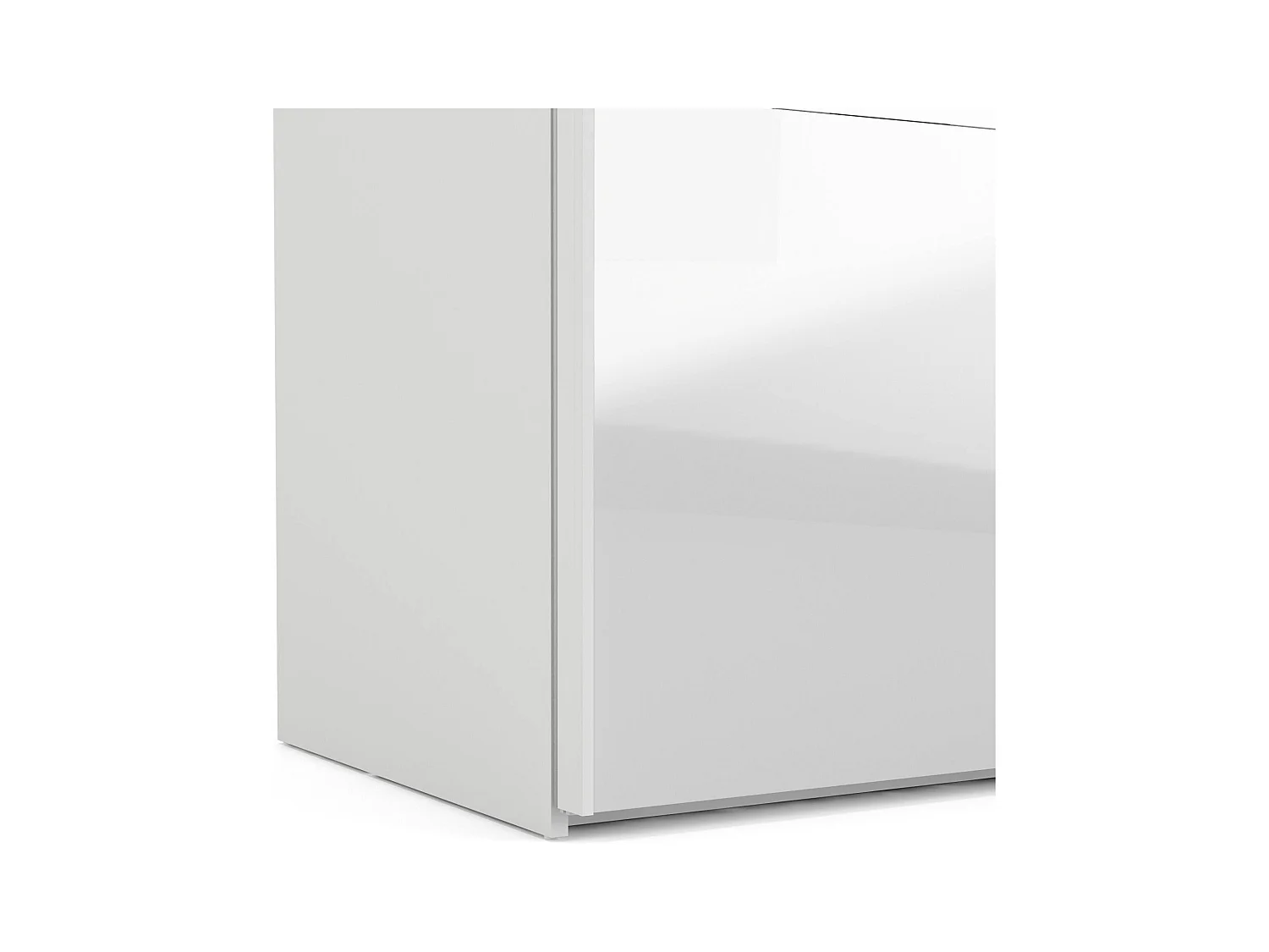 Dmora - Guardaroba 2 ante Severin, 122x62 h220 cm, Bianco lucido