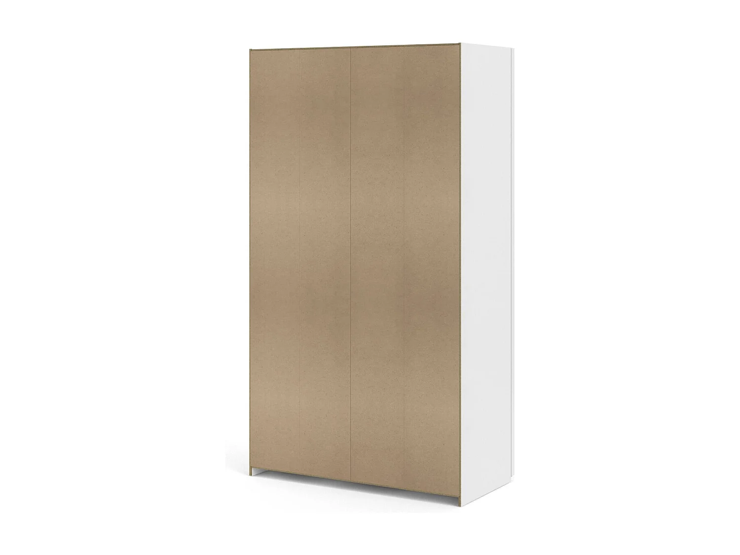 Dmora - Guardaroba 2 ante Severin, 122x62 h220 cm, Bianco lucido