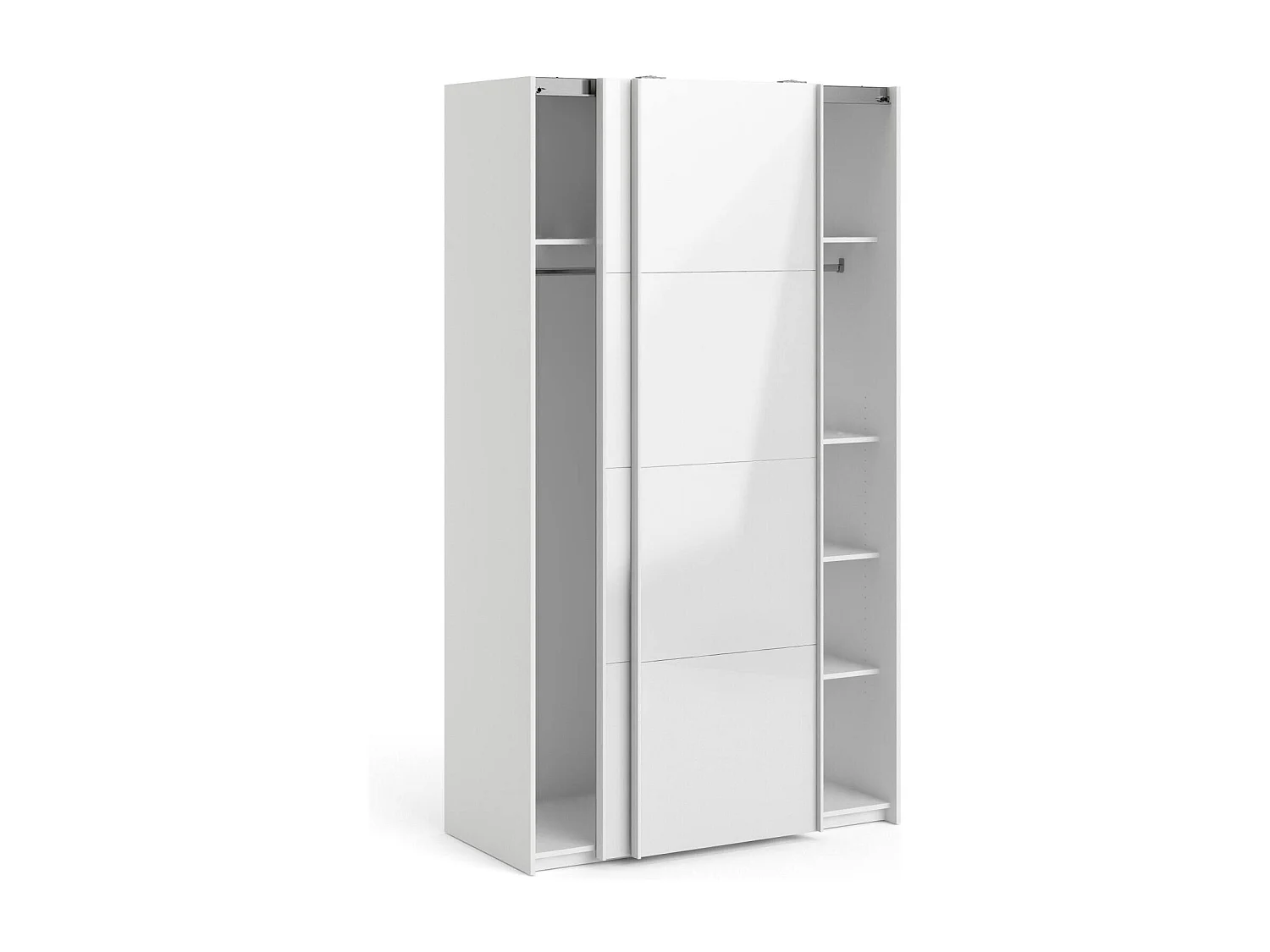 Dstopp 2-deurskast, Slaapkamermeubel, Inloopkast, Kledingkast, 122x62 h220 cm, Wit