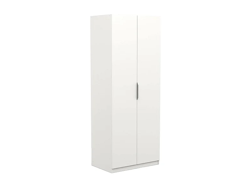 Garde-robe 2 portes Djakobsso, Meubles de chambre, Penderie de plain-pied, Placard à vêtements, 79x51 h203 cm, Blanc mat