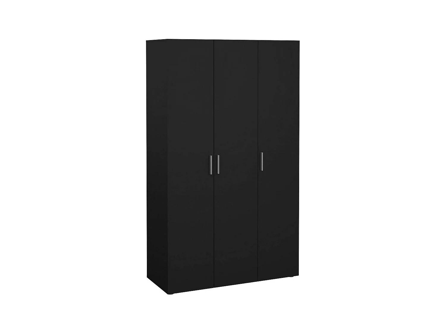 Garde-robe 3 portes Drivier, Meubles de chambre, Penderie de plain-pied, Placard à vêtements, 118x50 h201 cm, Noir