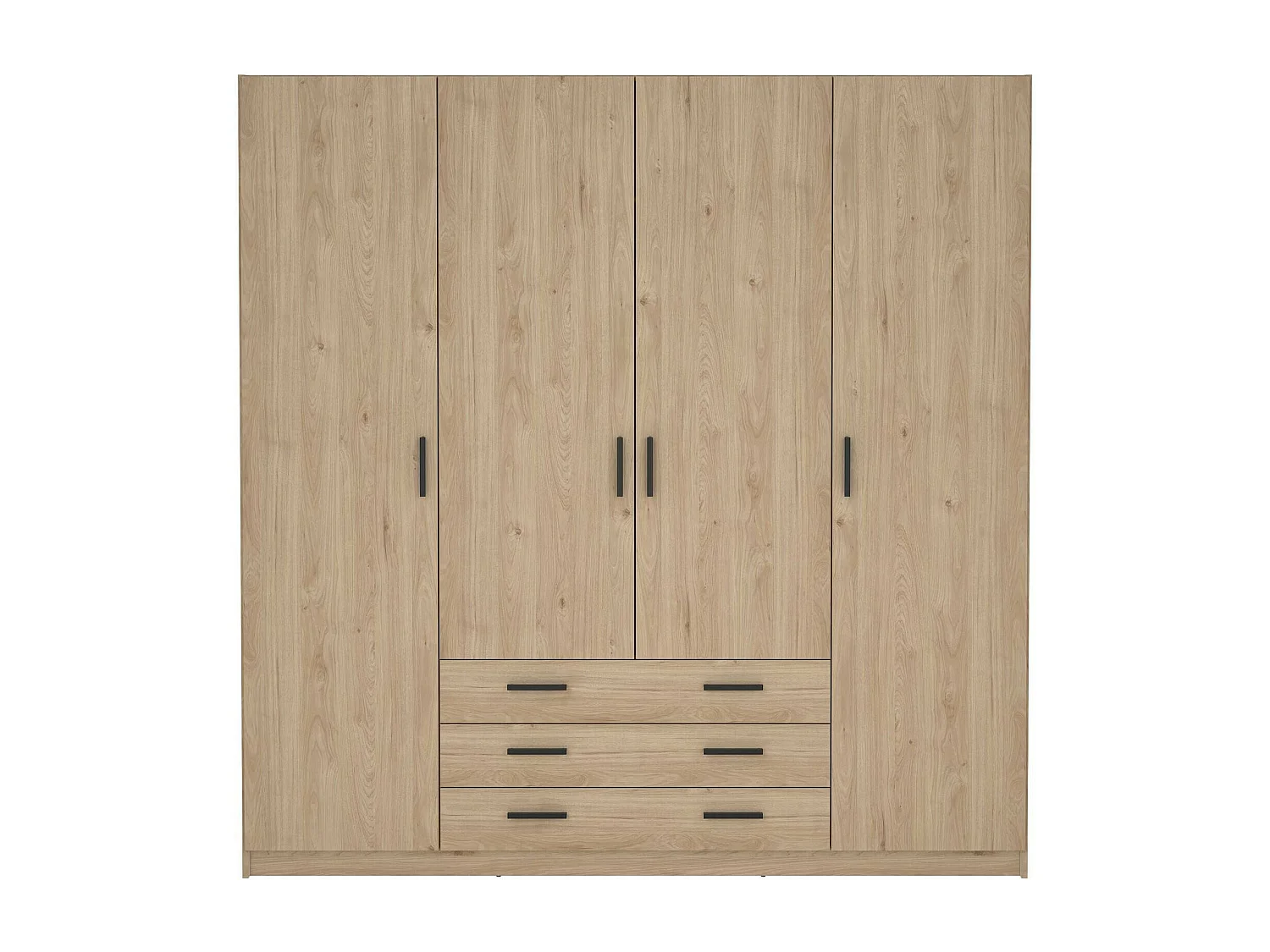 Grande Garde-robe Dserafin, Meubles de chambre, Penderie de plain-pied, Placard à vêtements, 196x50 h200 cm, Chêne clair