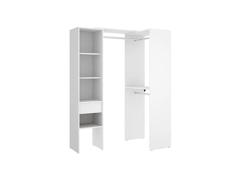 Großer Kleiderschrank Dburn, Schlafzimmermöbel, Schrank, Garderobe, 98x42 h187 cm, Weiß