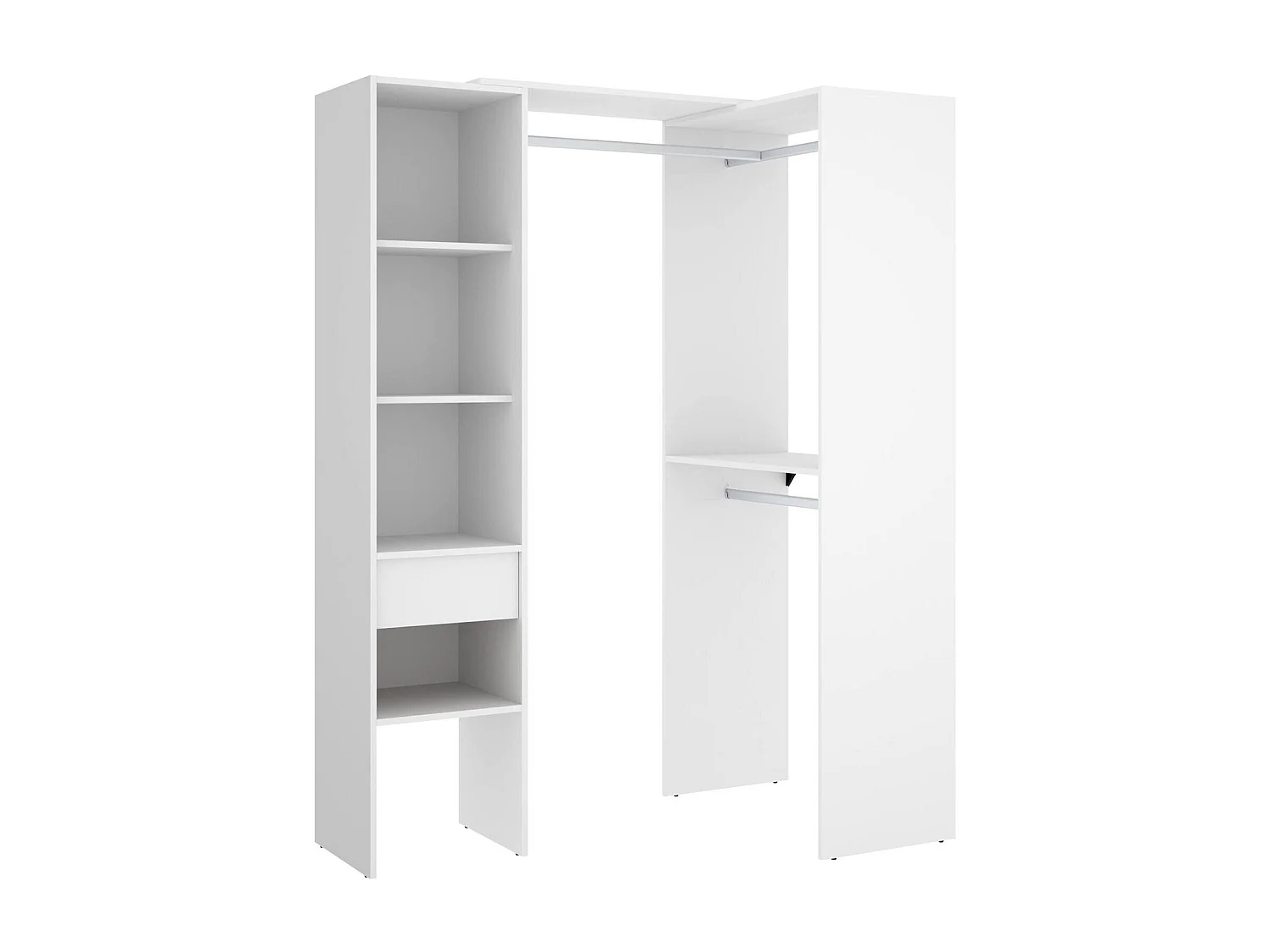 GroÃŸer Kleiderschrank Dburn, Schlafzimmermöbel, Schrank, Garderobe, 98x42 h187 cm, WeiÃŸ