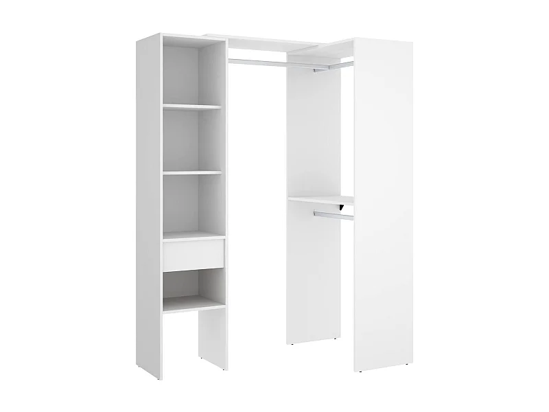 Guardaroba Grande Ewiniar, 4 Ripiani, 41.8x187h cm Bianco, Armadio Camera da Letto