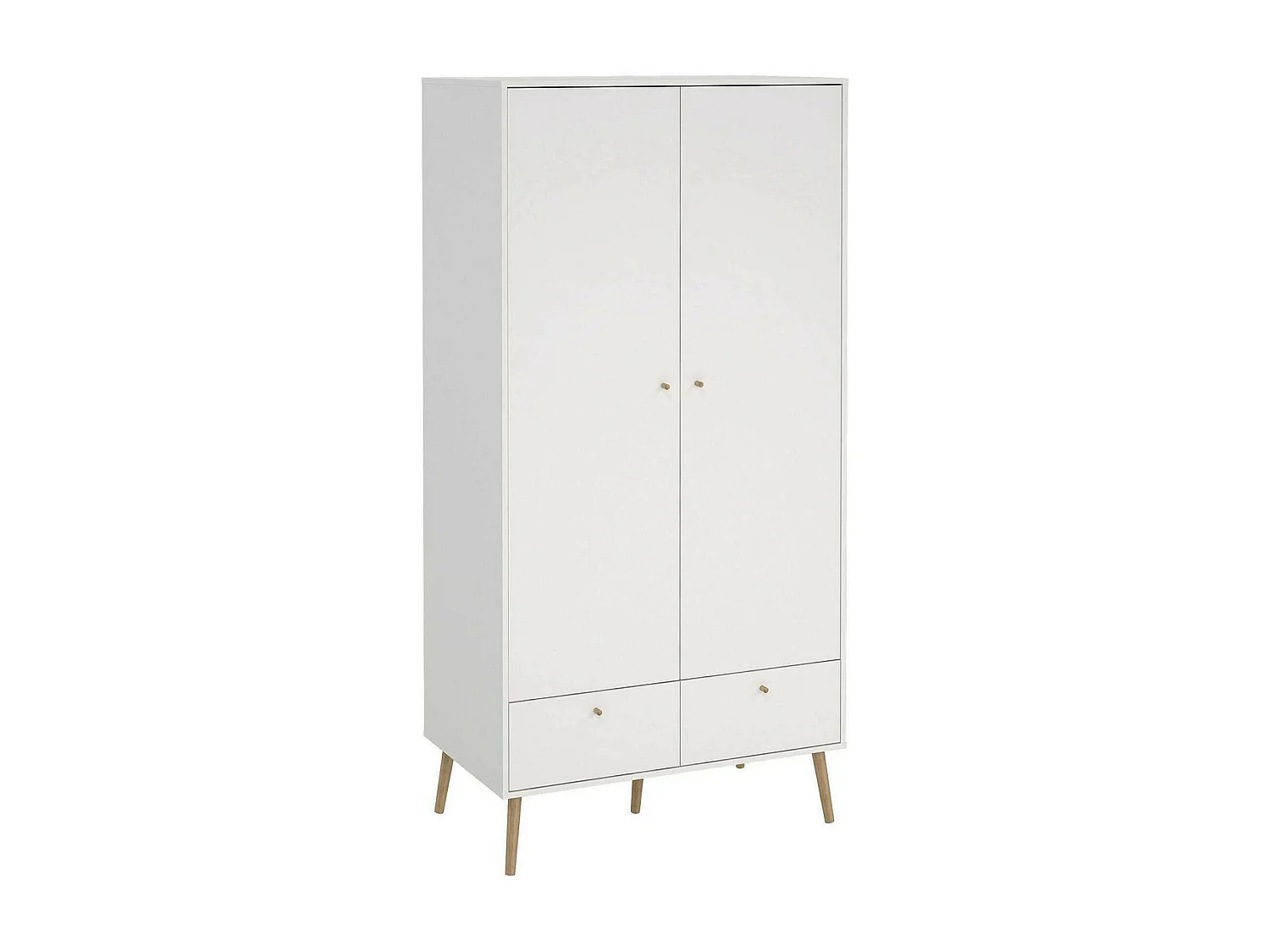 Garde-robe 2 portes Dscarp, Meubles de chambre, Penderie de plain-pied, Placard à vêtements, 99x58 h200 cm, Blanc