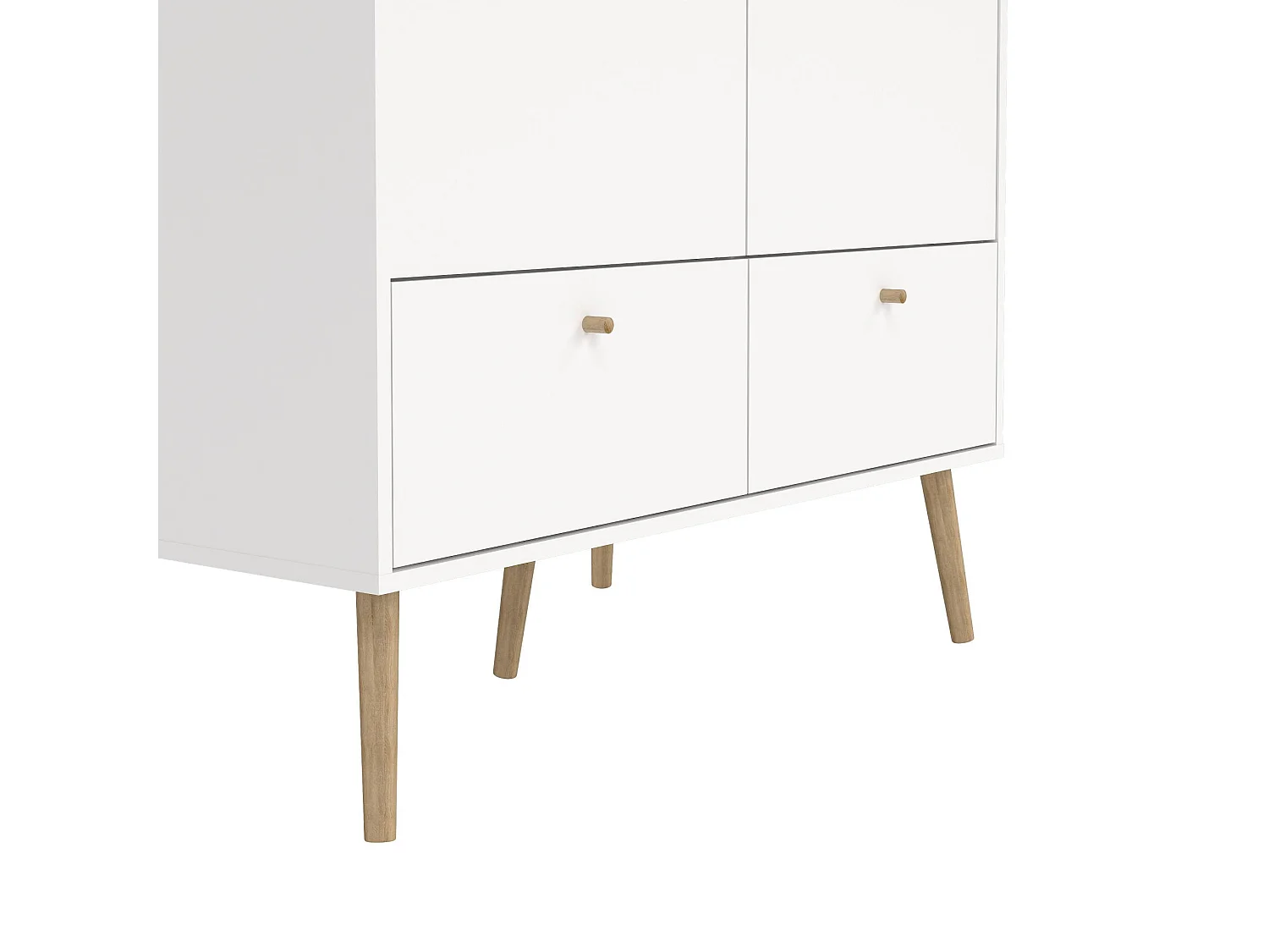 Garde-robe 2 portes Dscarp, Meubles de chambre, Penderie de plain-pied, Placard à vêtements, 99x58 h200 cm, Blanc