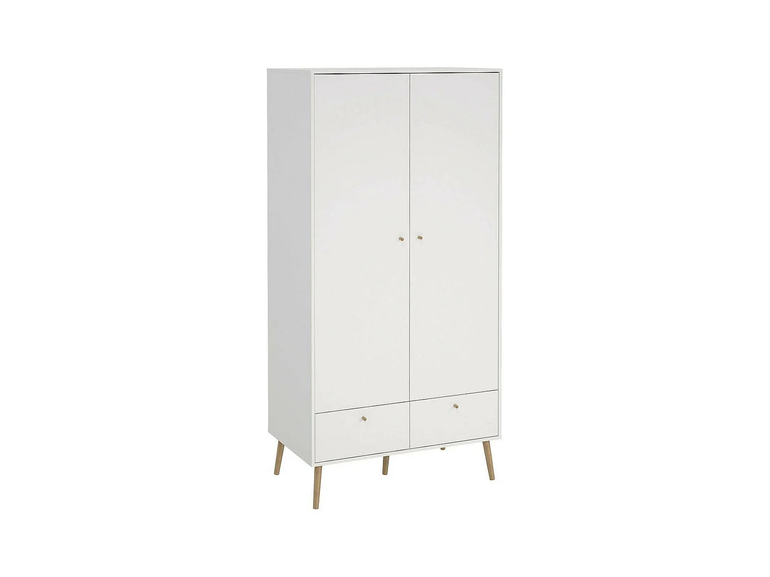 Garde-robe 2 portes Dscarp, Meubles de chambre, Penderie de plain-pied, Placard à vêtements, 99x58 h200 cm, Blanc