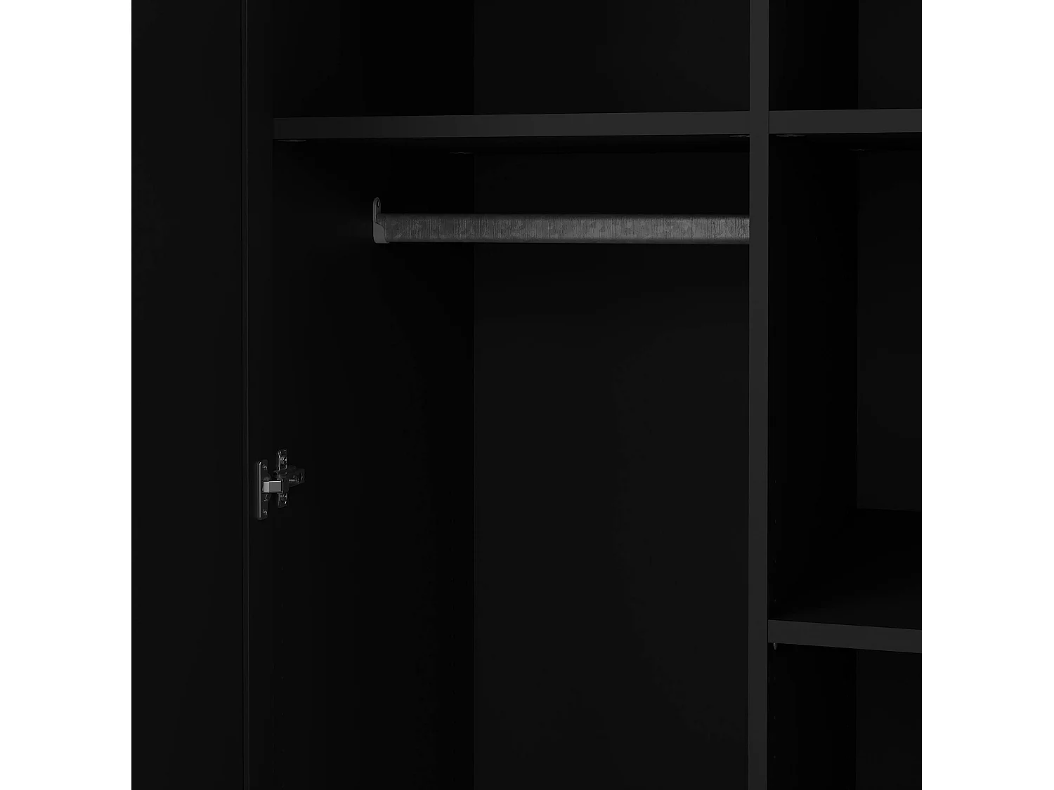 Garde-robe 2 portes Dscapol, Meubles de chambre, Penderie de plain-pied, Placard à vêtements, 96x63 h200 cm, Noir