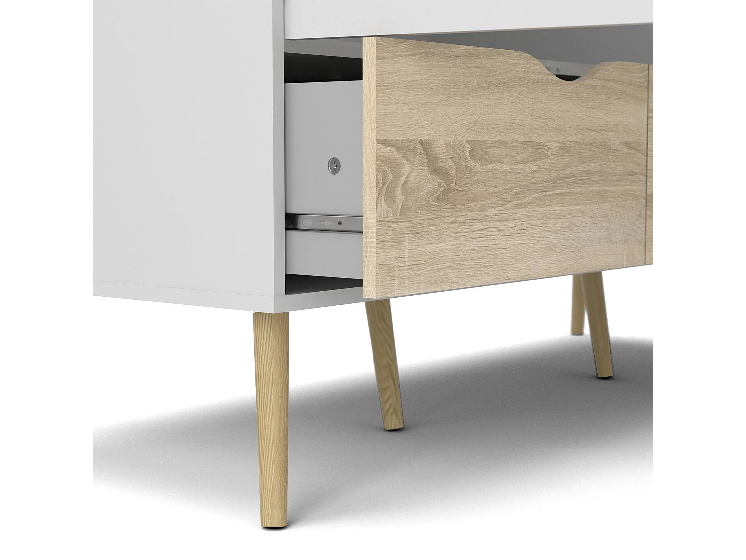 Armário Dselv de 3 portas, mobiliário de quarto, roupeiro, roupeiro, 147x58 h200 cm, branco e carvalho