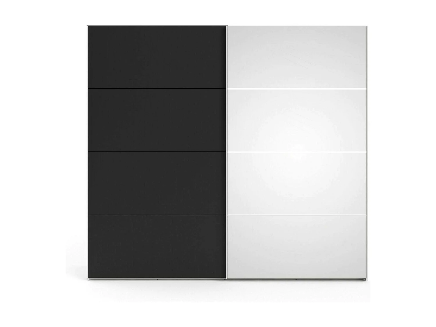 Garde-robe 2 portes Dstabil, Meubles de chambre, Penderie de plain-pied, Placard à vêtements, 243x61 h220 cm, Blanc et Noir