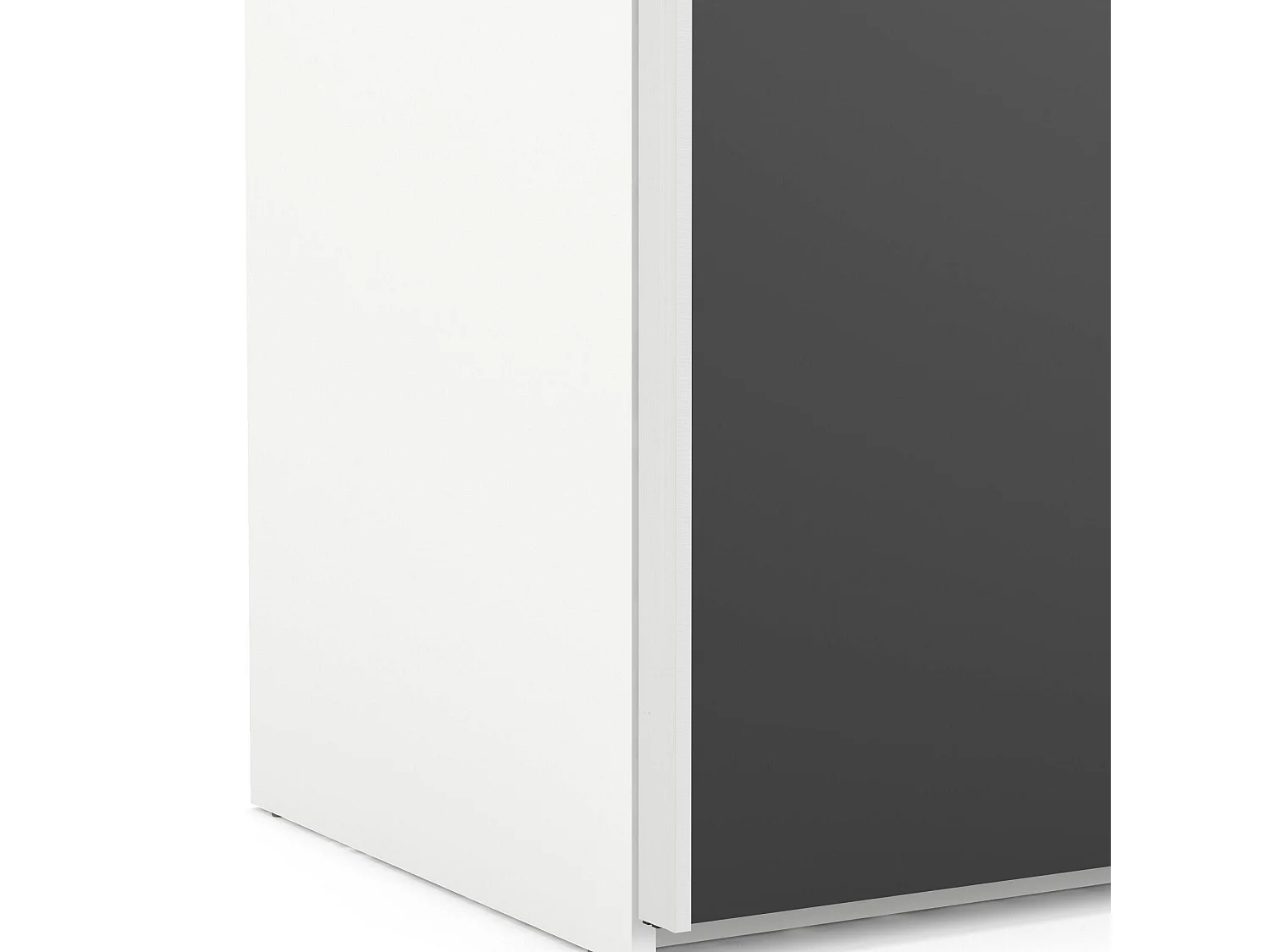 Garde-robe 2 portes Dstabil, Meubles de chambre, Penderie de plain-pied, Placard à vêtements, 243x61 h220 cm, Blanc et Noir