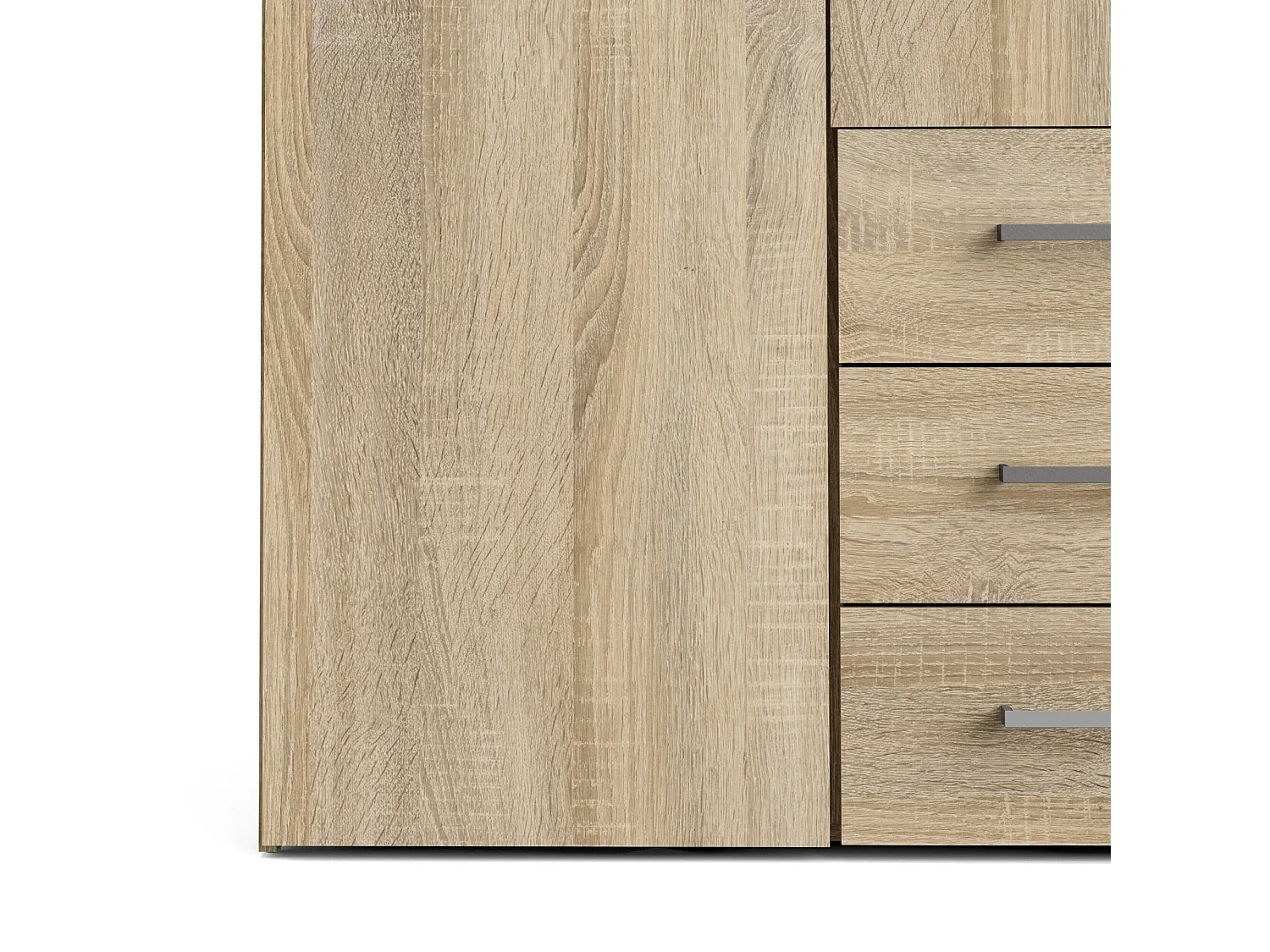 Guardaroba Grande Amoruccio, 3 Cassetti, 49.5x200.4h cm Marrone Quercia, Armadio Camera da Letto