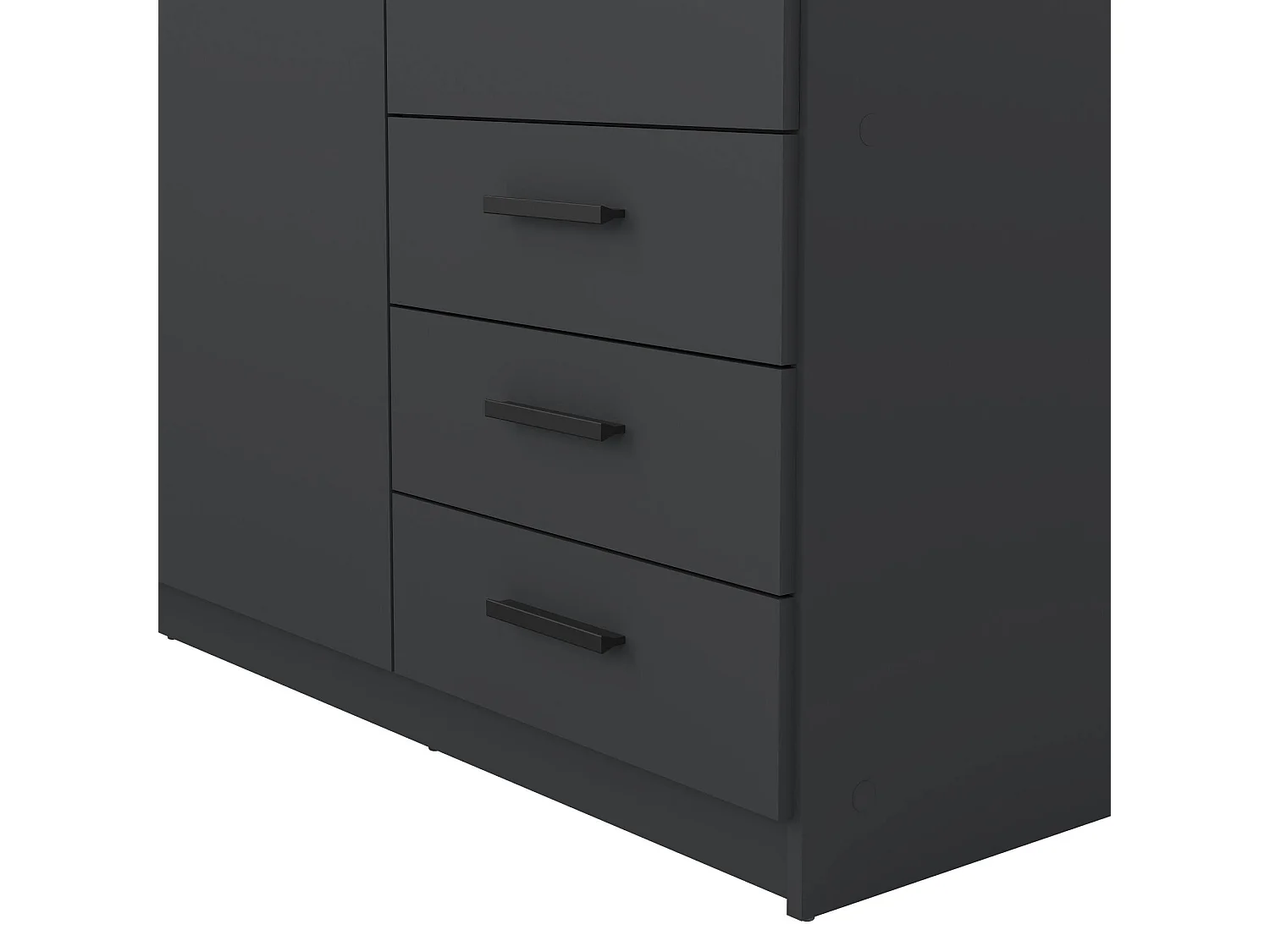 Dmora - Guardaroba 3 ante Simeon, 147x50 h200 cm, Grigio