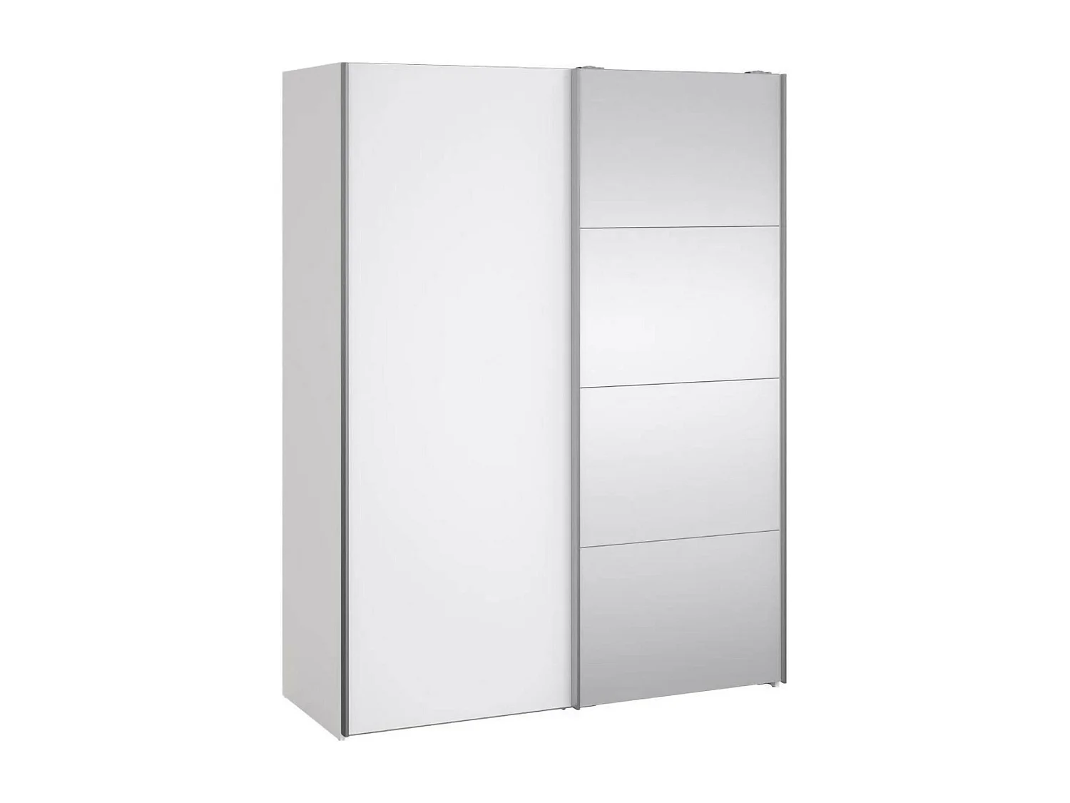 Dmora - Guardaroba 2 ante Seraphine, 150x61 h200 cm, Bianco lucido